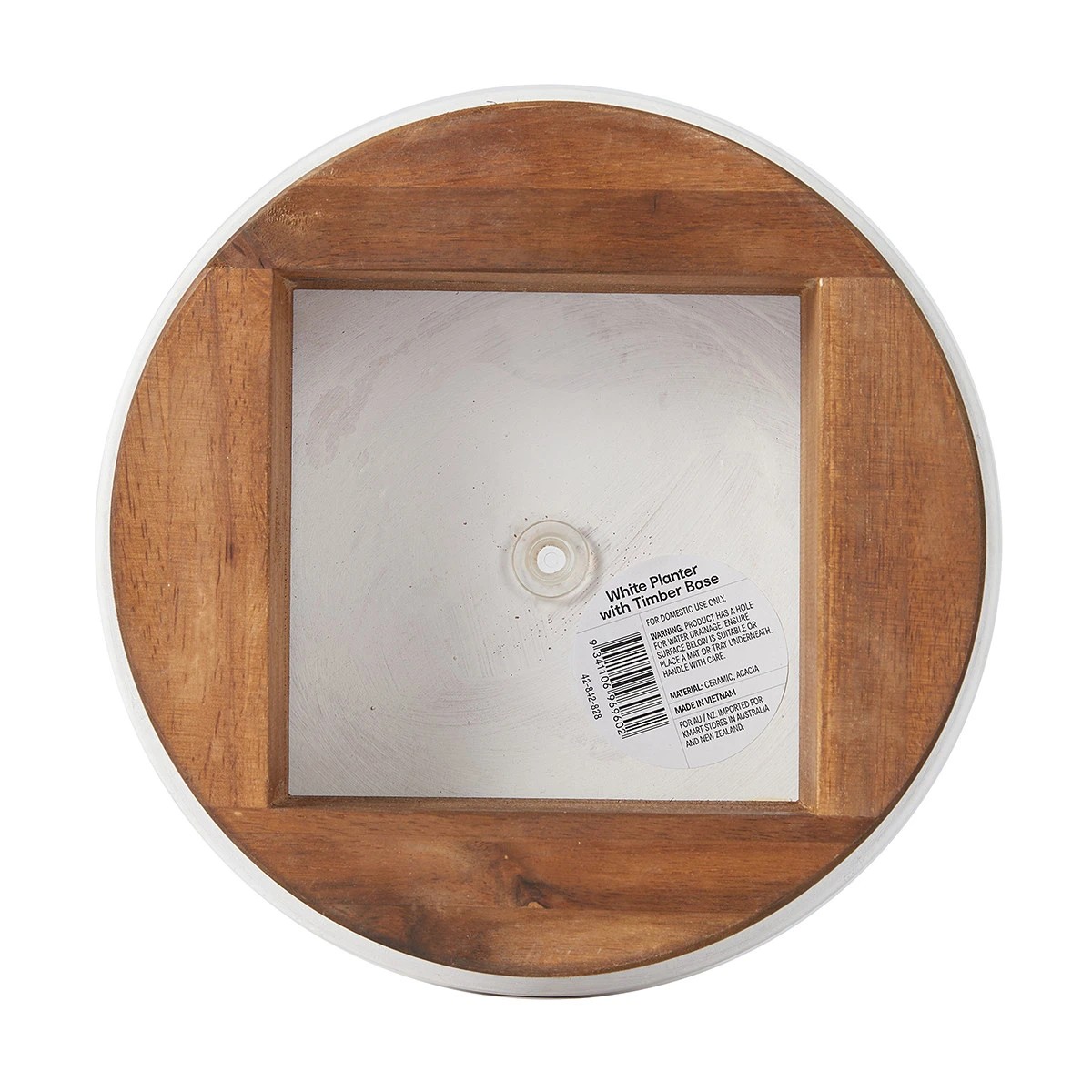 6 White Planter with Timber Base, 6 of 6