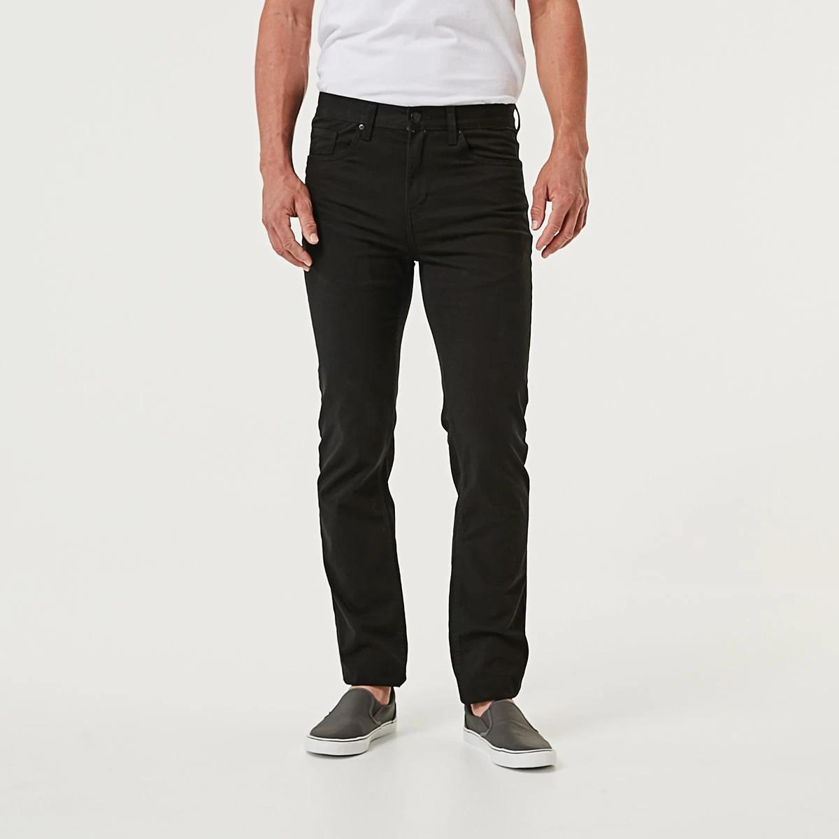 1 Straight Stretch Jeans SOLID BLACK, 1 of 5