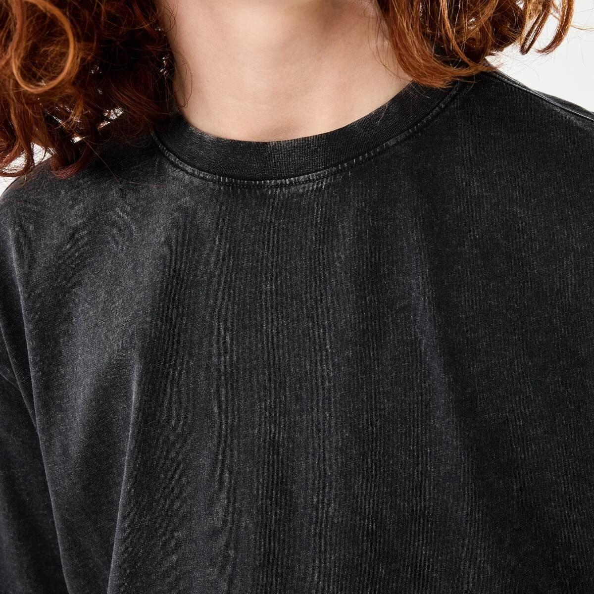 4 Short Sleeve Oversized Acid Wash T-shirt BLACK, 4 of 6