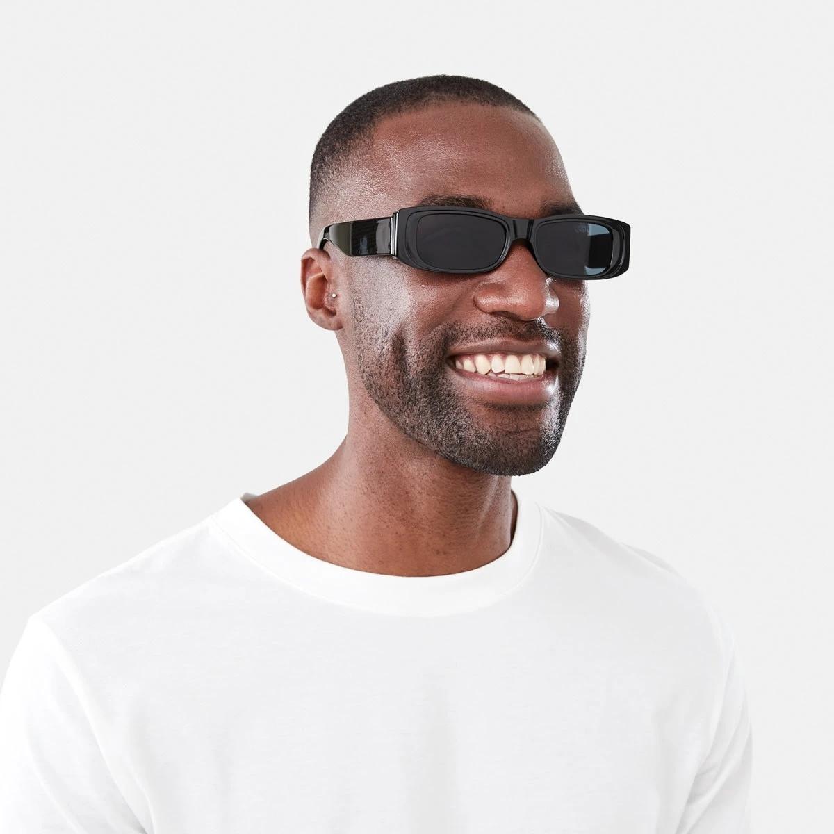 5 Classic Rectangular Sunglasses Black, 5 of 6
