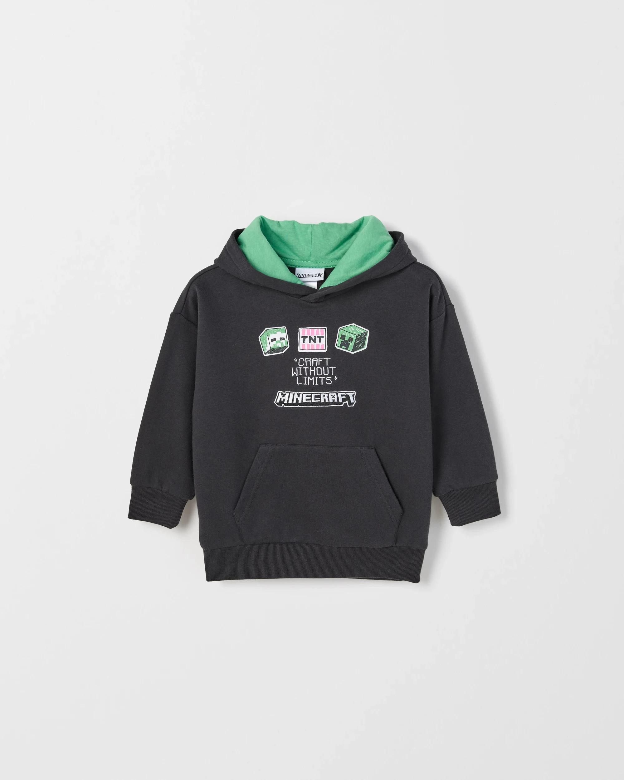 1 Minecraft Australian Cotton Blend Hoodie CHARCOAL, 1 of 3