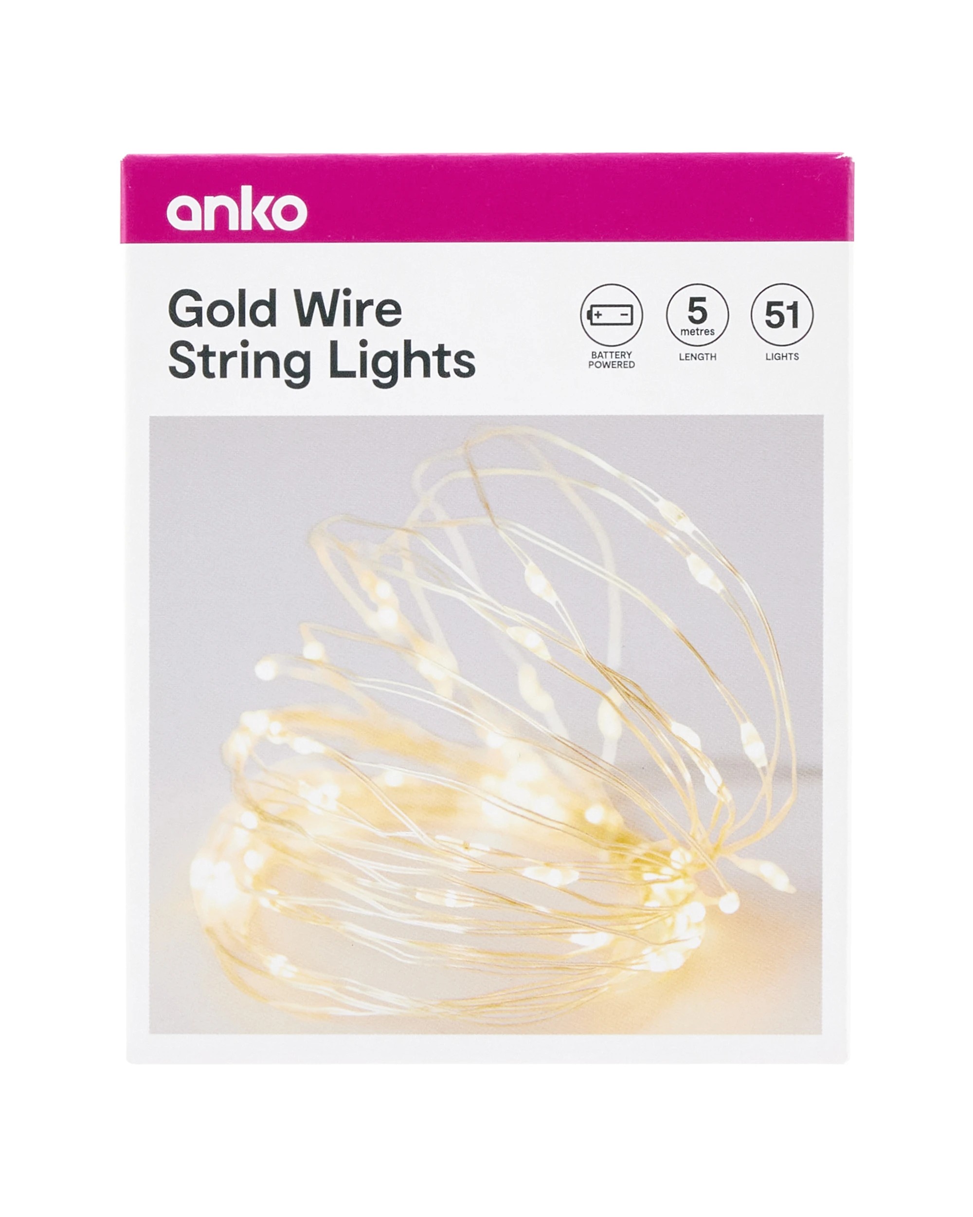 6 51 LED Gold Wire String Lights, 6 of 6