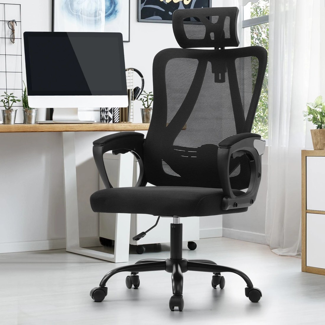 2 Oikiture Mesh Office Chair Adjustable Lumbar Support
 - Black, 2 of 10