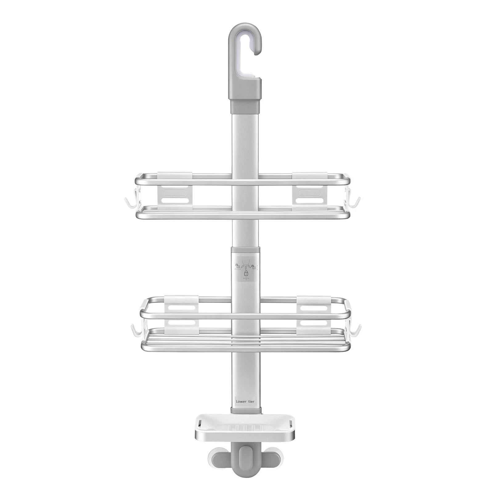 4 Ausway 3 Tier Aluminium Hanging Shower Caddy Organiser Adjustable Rustproof Rack, 4 of 7
