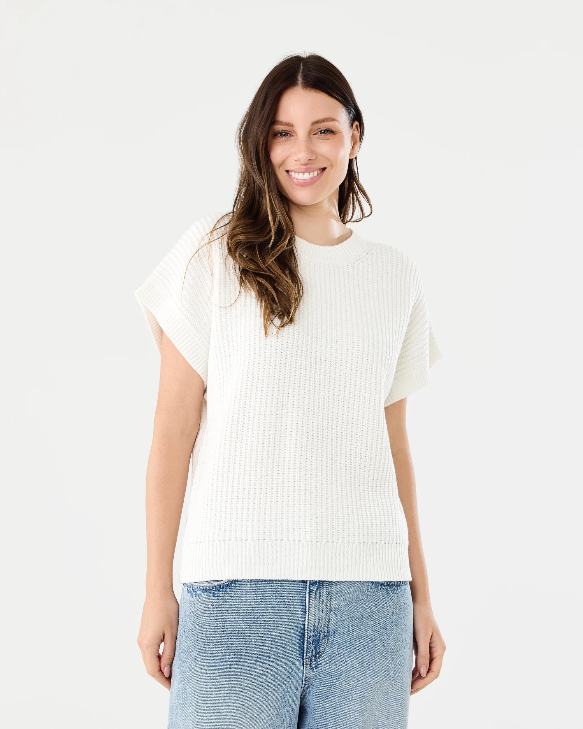 1 Short Sleeve Knit Pullover Cld White, 1 of 6