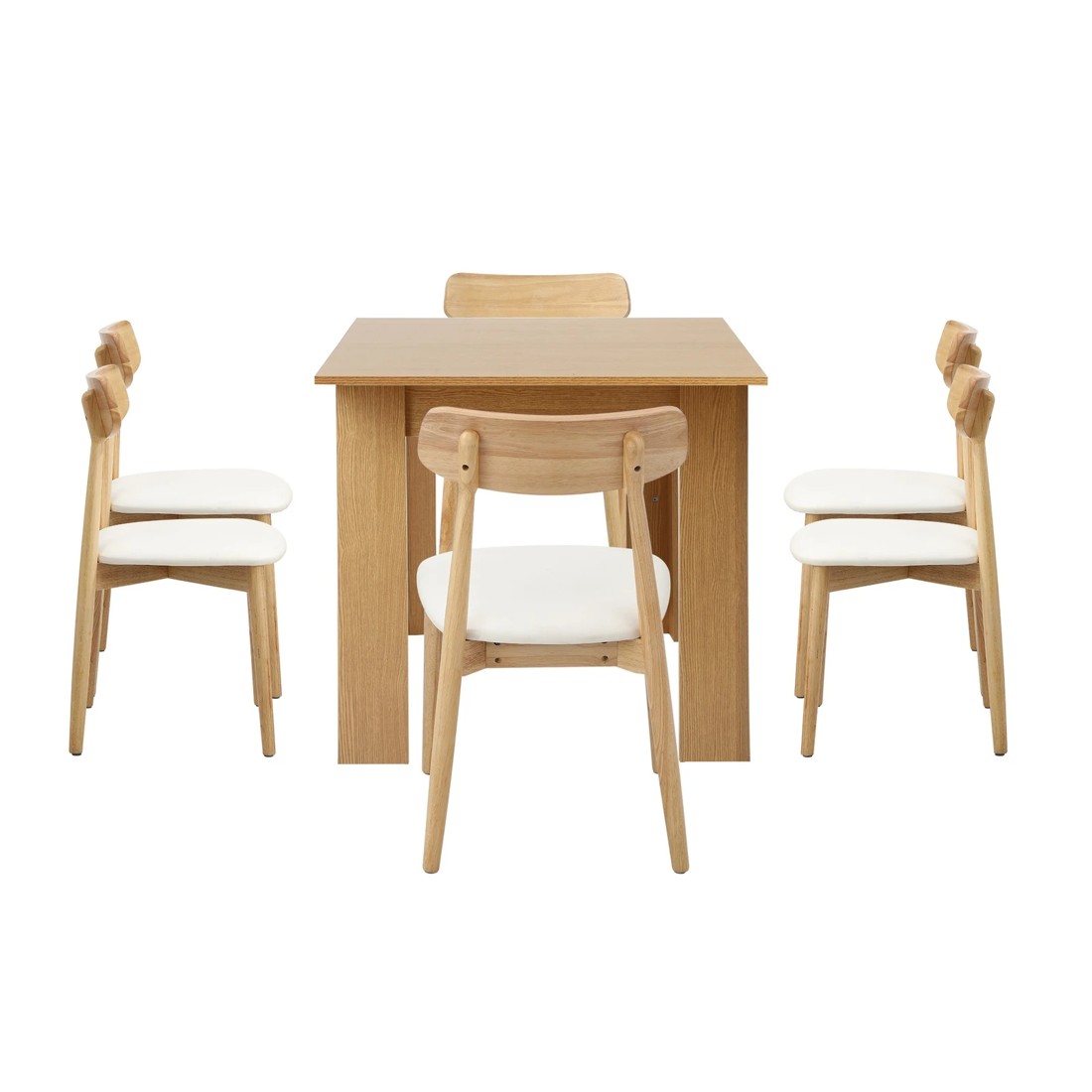 9 Oikiture 160cm Extendable Dining Table with 6x Dining Chairs PU Leather - Natural, 9 of 9