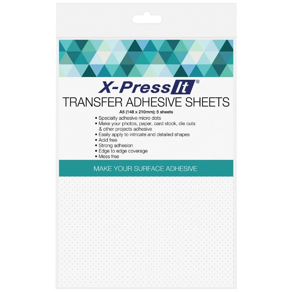 1 X-Press It A5 Transfer Adhesive Sheet 5 Pack, 1 of 3