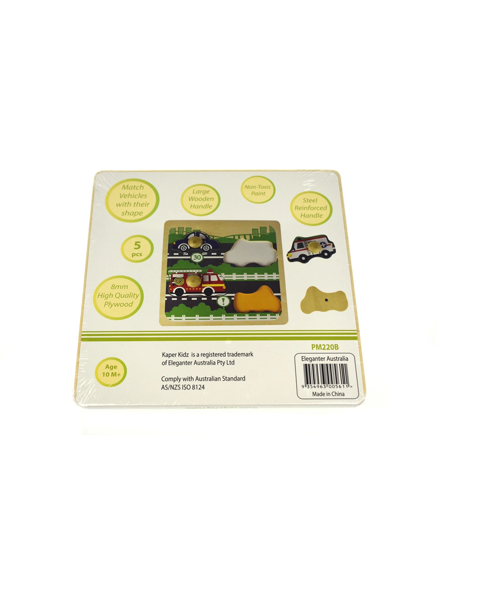 5 Kaper Kidz Traffic Large Peg Kids Wooden Puzzle Set - Multi, 5 of 5