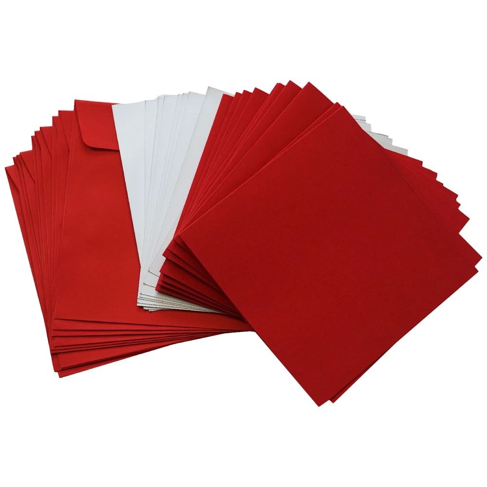 2 Qcut Square Folding Cards Set Poinsettia Red/Silver Foil, 2 of 3