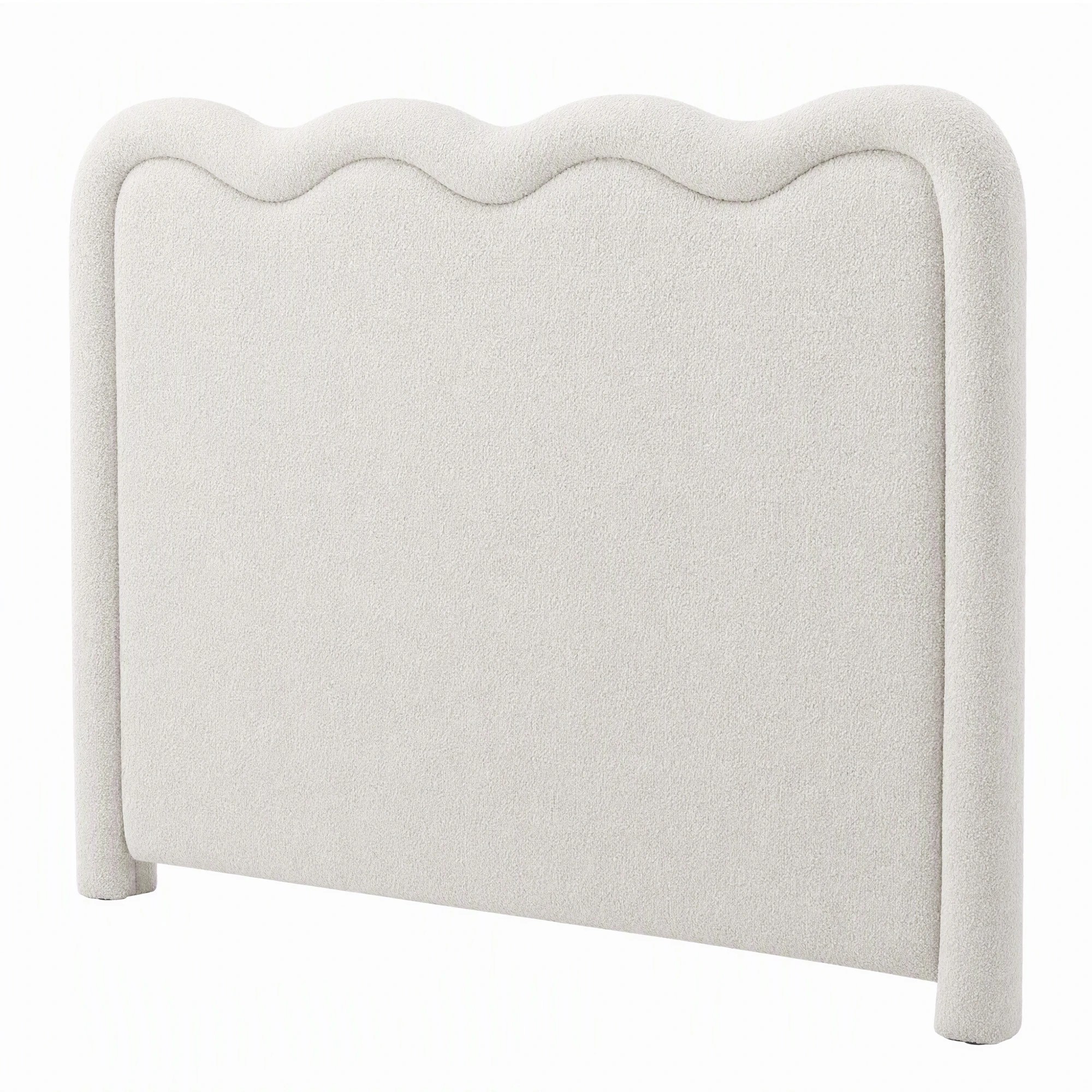 Artiss Boucle Bed Head Upholstered Wavy Headboard - Queen Bed - Beige ...