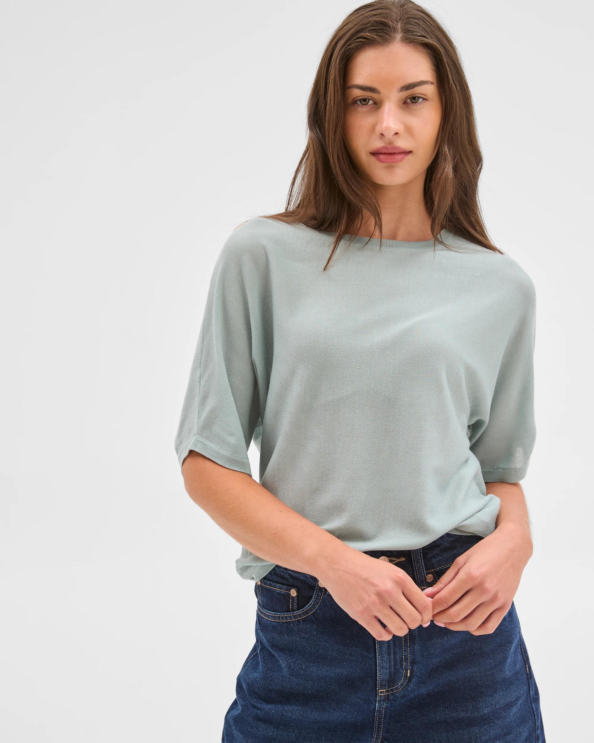3 Target Petites Petites Merino Wool Blend Short Sleeve T-Shirt SLATE, 3 of 5