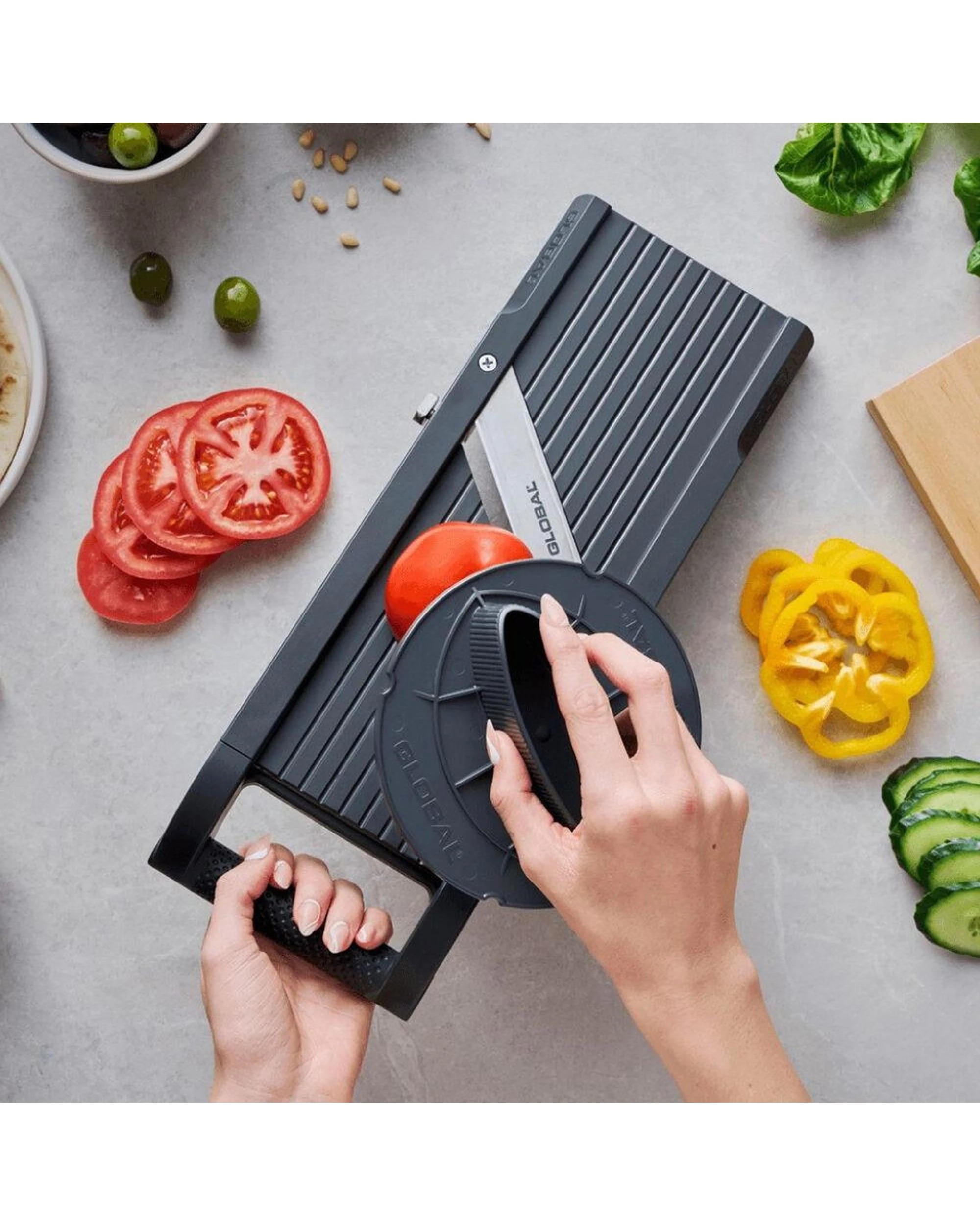 3 Global Mandoline Slicer 95mm  Vegetable Garnish Slicer Sharp, 3 of 5