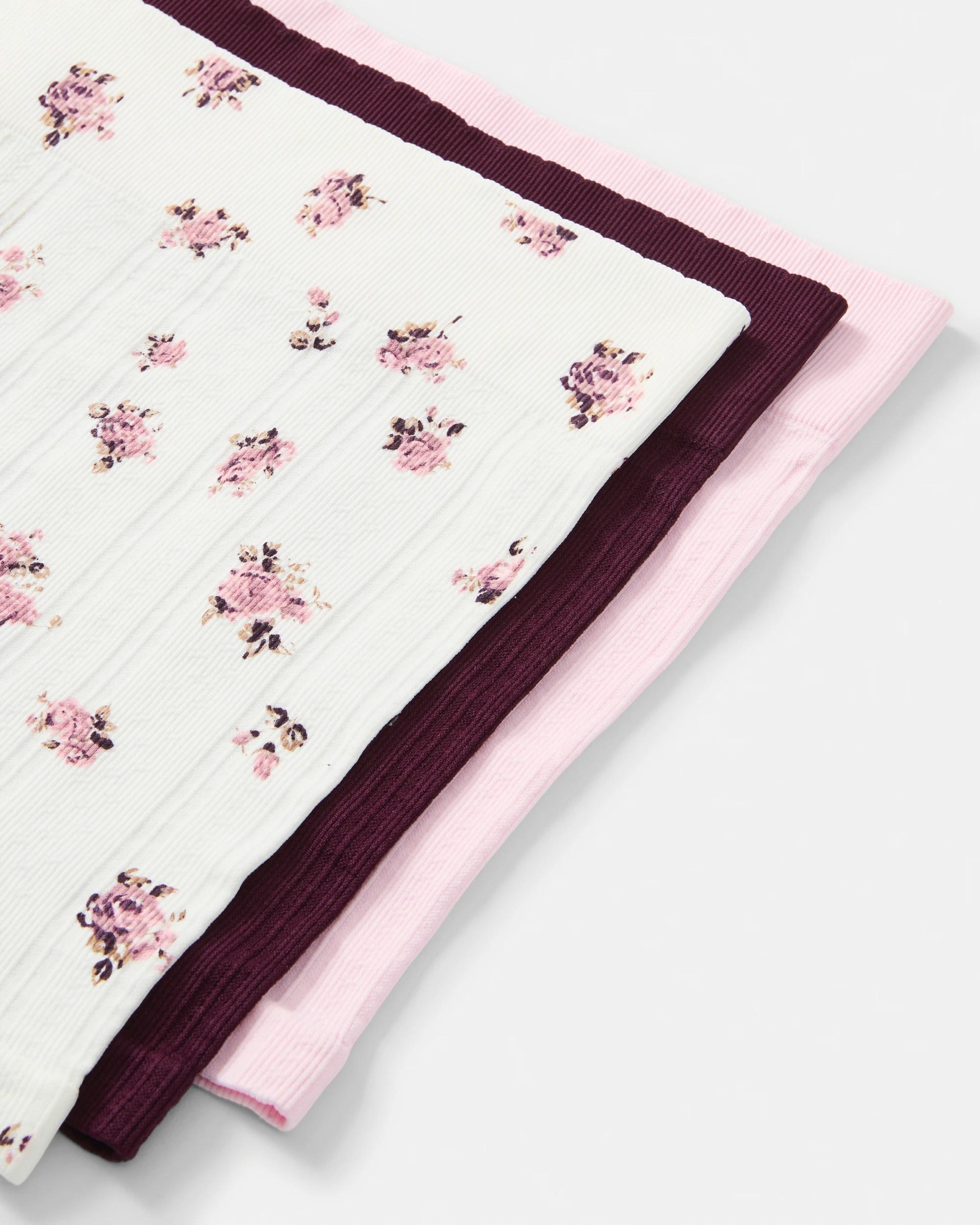 2 3 Pack Seamfree Rib Boyleg Shorties Wntr Rose, 2 of 10