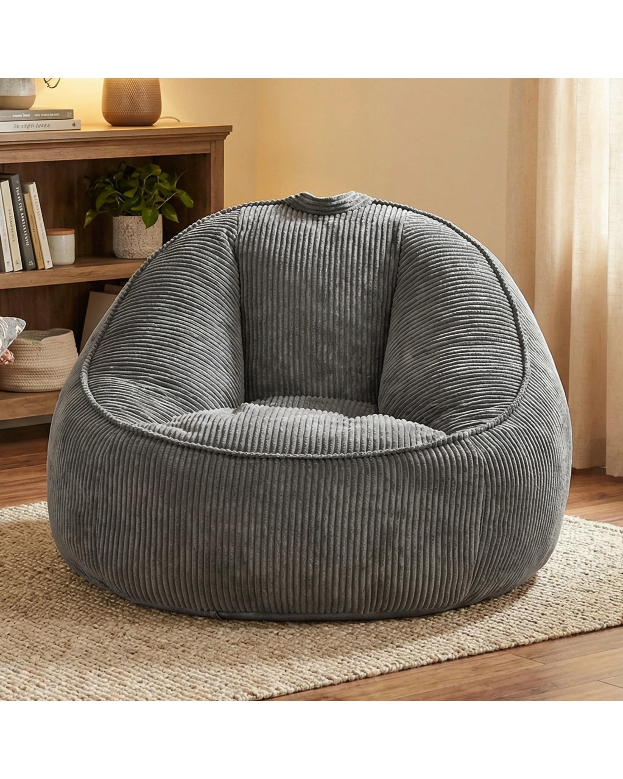 3 Advwin Bean Bag Chair Sofa w/ Handle Adults Teens Corduroy Lazy Floor Sofa, 3 of 8