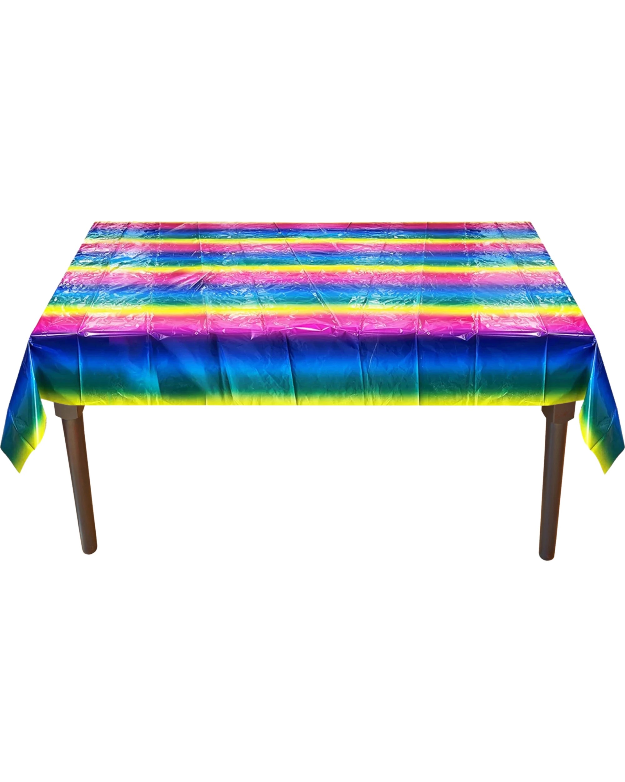 2 Partyrama Bright Plastic Rainbow Tablecloth - Multi, 2 of 4
