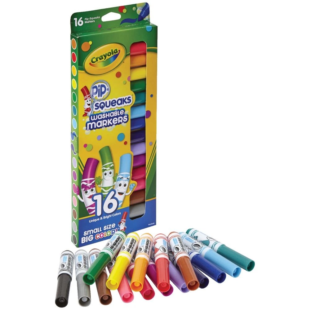 2 Crayola Pip-Squeaks Washable Coloured Markers 16 Pack, 2 of 2