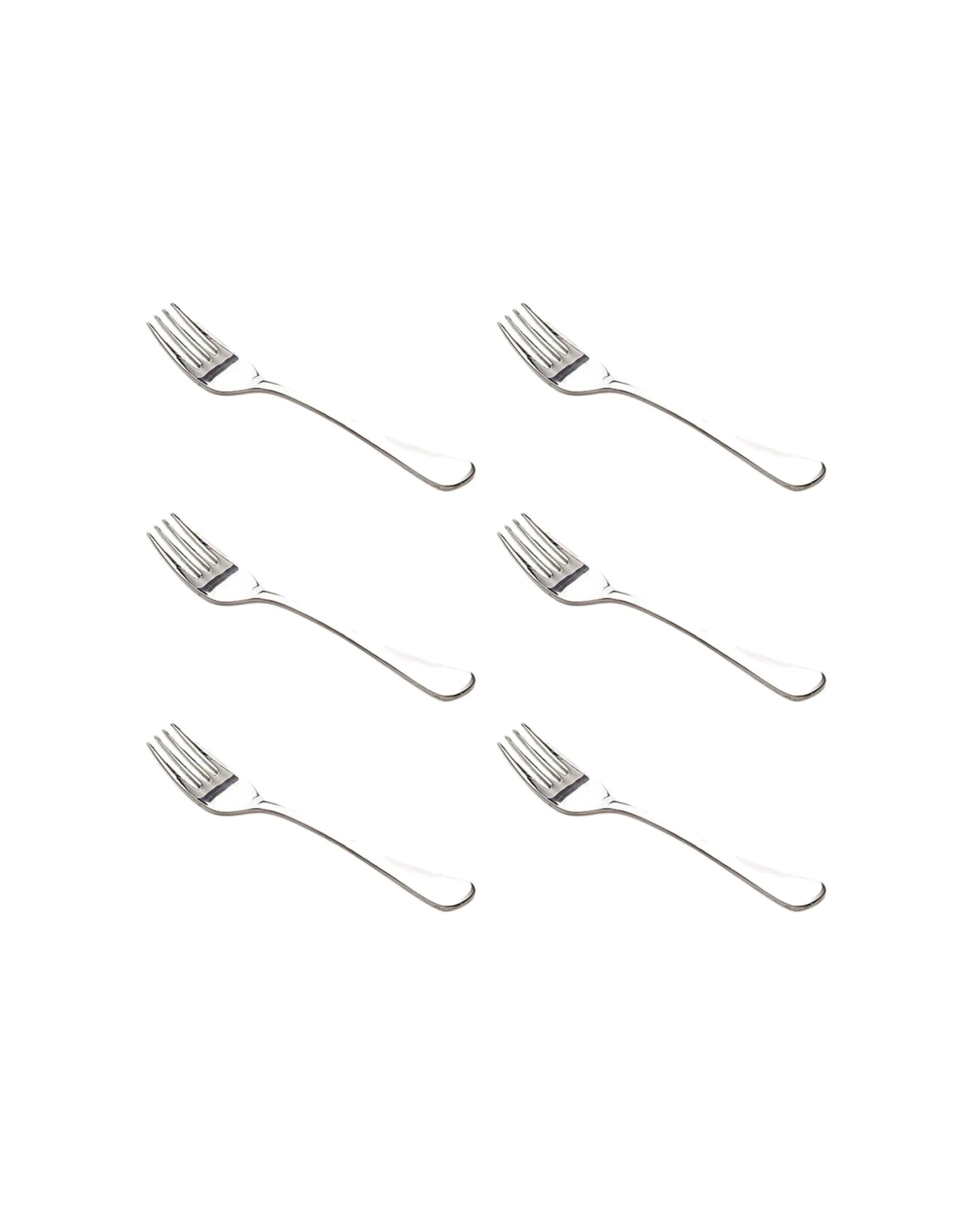 1 Maxwell & Williams 6PK Cosmopolitan Stainless Steel Fruit Fork Cutlery - Silver, 1 of 4