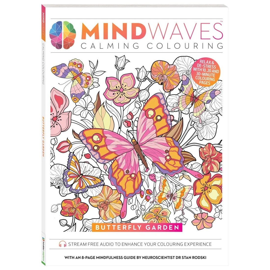 1 Mindwaves Calming Colouring: Butterfly Garden - Book, 1 of 4