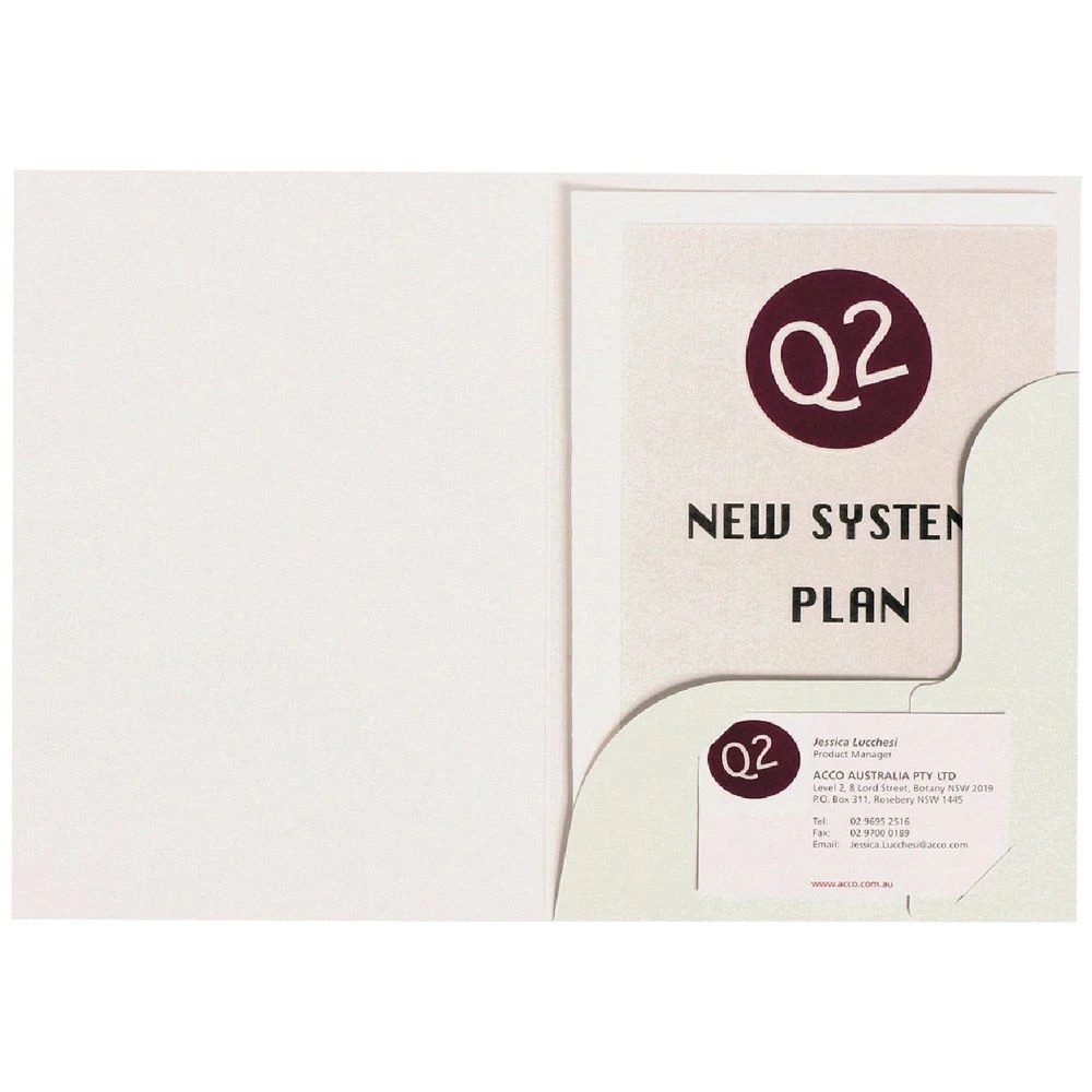 1 Marbig A5 Presentation Folder Gloss White 10 Pack, 1 of 2