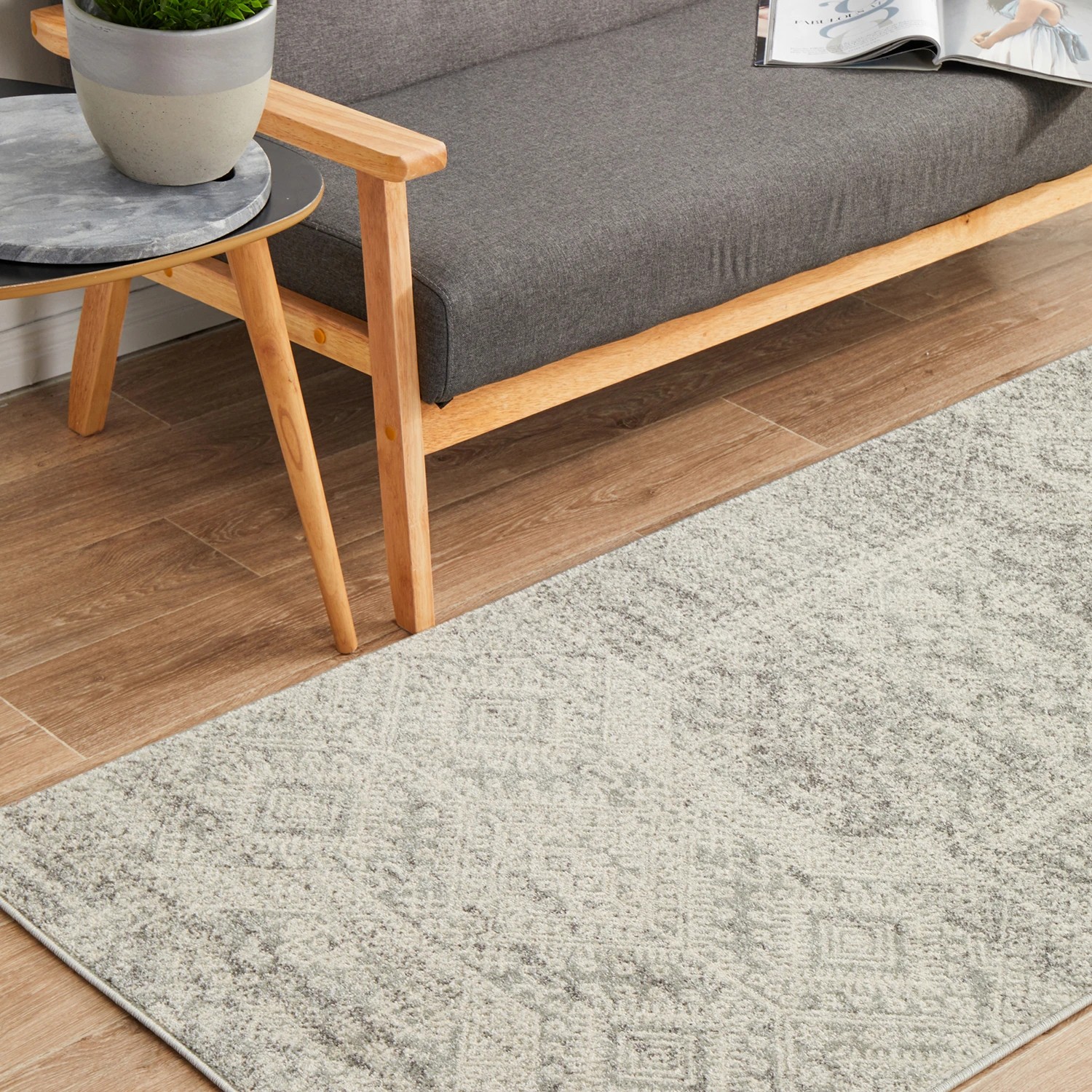 3 Common Ground Rugs Phantom 351 500x80cm - Extra Large Runner Power Loomed Pet Friendly Rug - Silver, 3 of 9