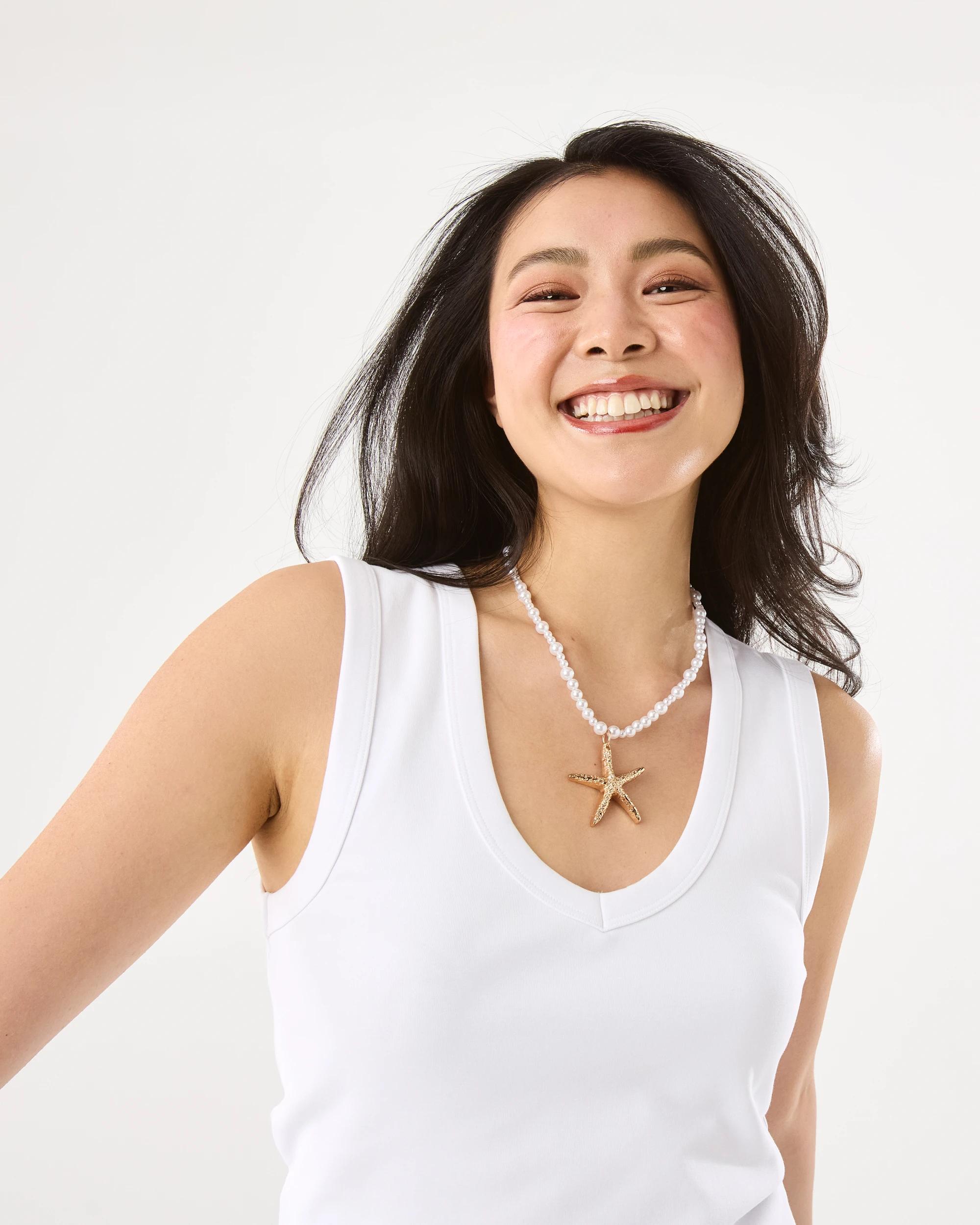 5 Sleeveless Elevated V-Neck Top White, 5 of 7