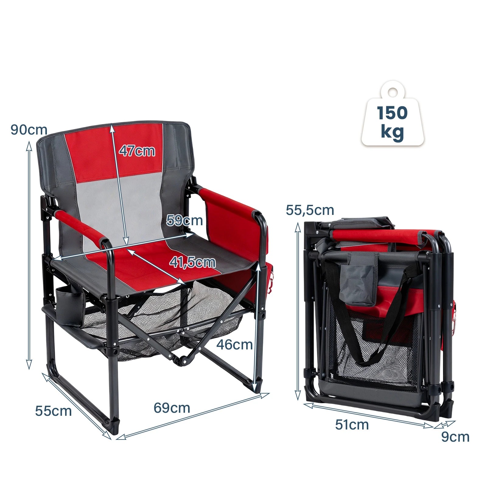 6 Costway Outdoor Camping Chair Folding Lawn Chair w/Cup Holder & Pocket Bottle - Red, 6 of 6