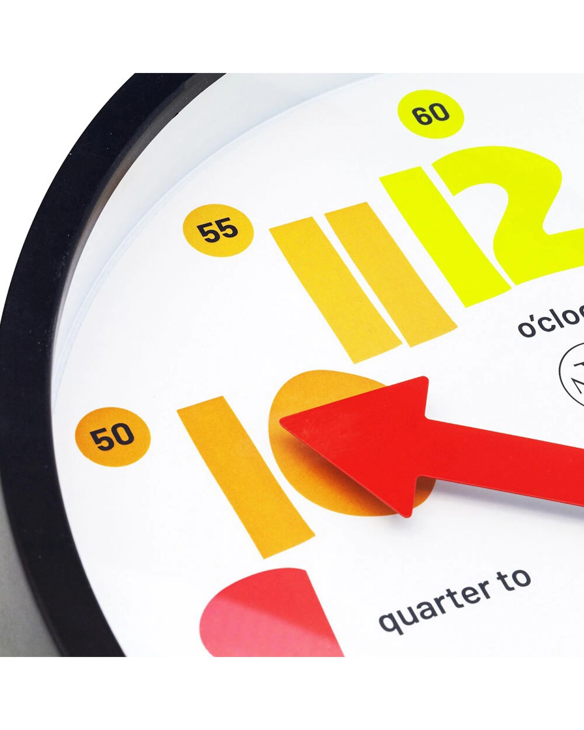 6 NeXtime 26cm Silent Movement Kids Wall Clock Learn The Time - Black, 6 of 6