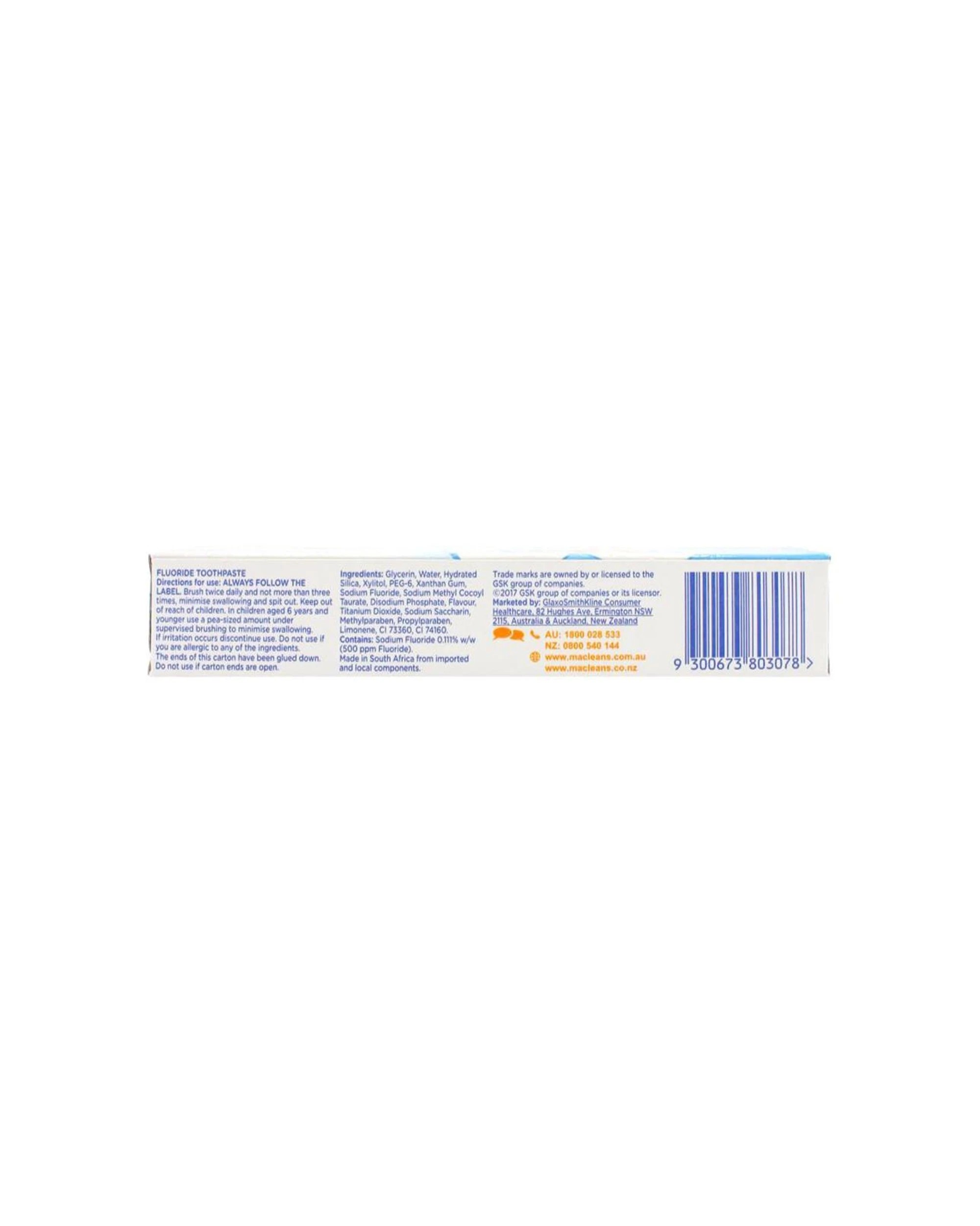 3 Macleans 24pc Kids Toothpaste Milk Teeth Oral Care 0-3 Years 63g - Blue, 3 of 4