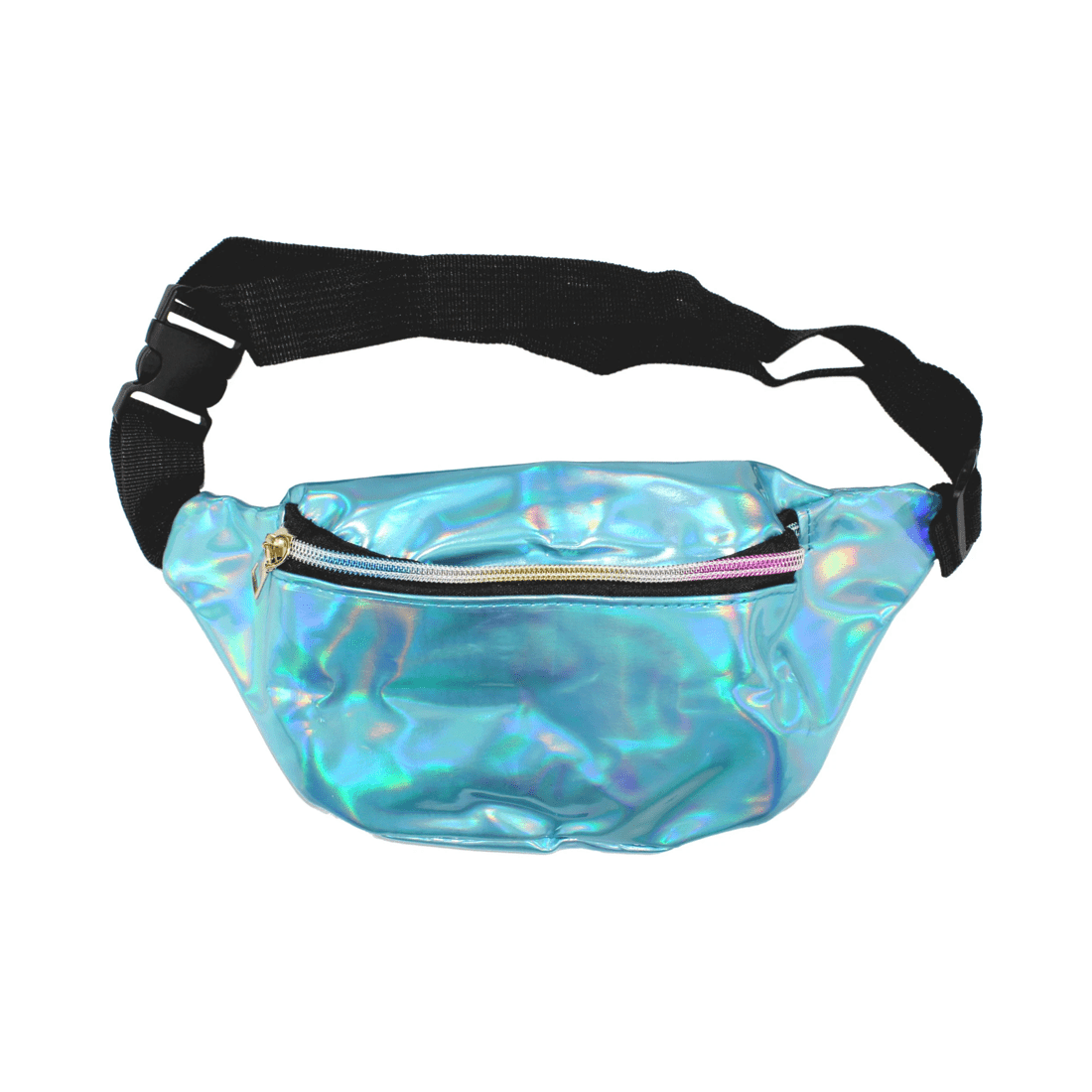 1 JD Party Iridescent Blue Bum Bag with Rainbow Zip, 1 of 1