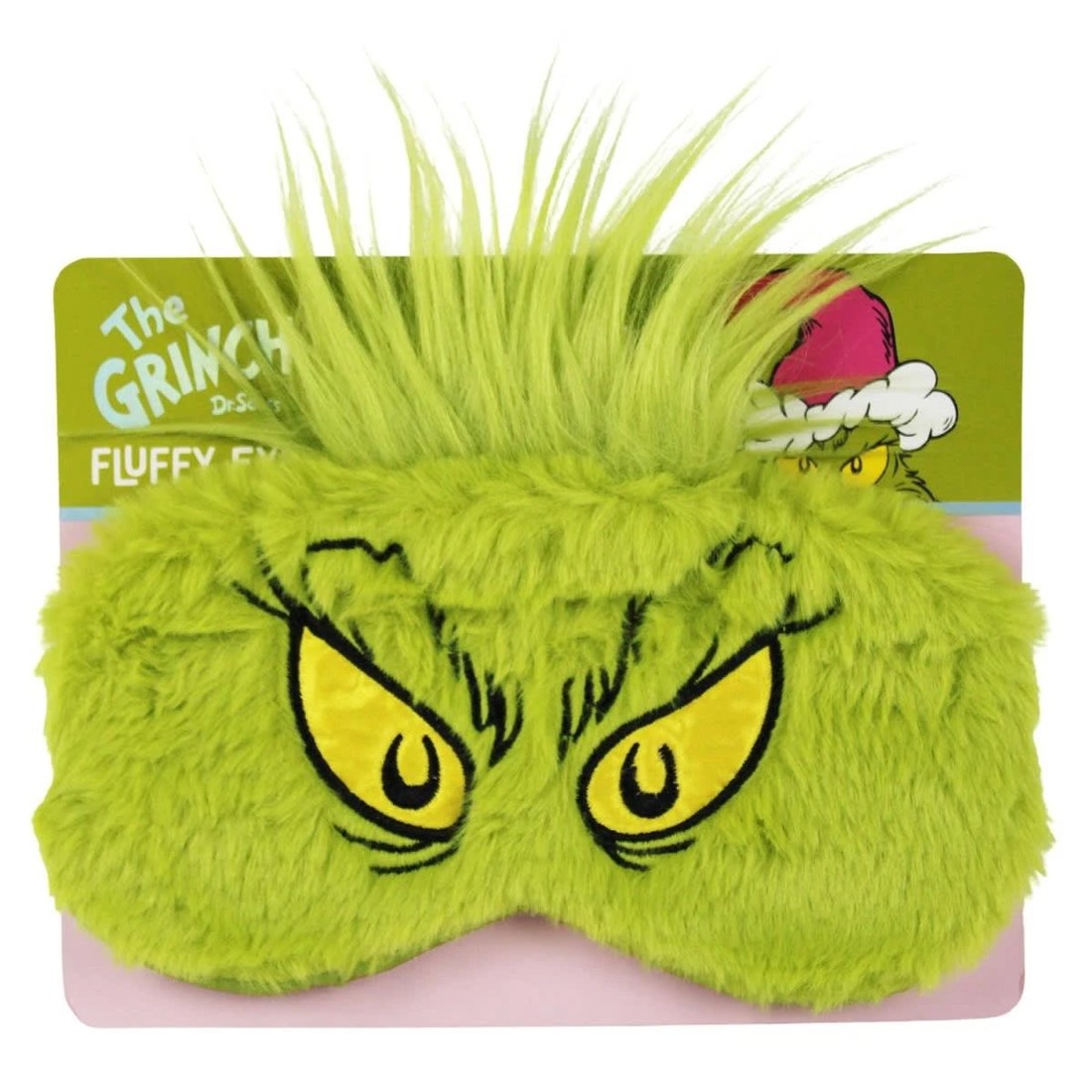 1 Dr. Seuss The Grinch Fluffy Eye Mask - Green, 1 of 2