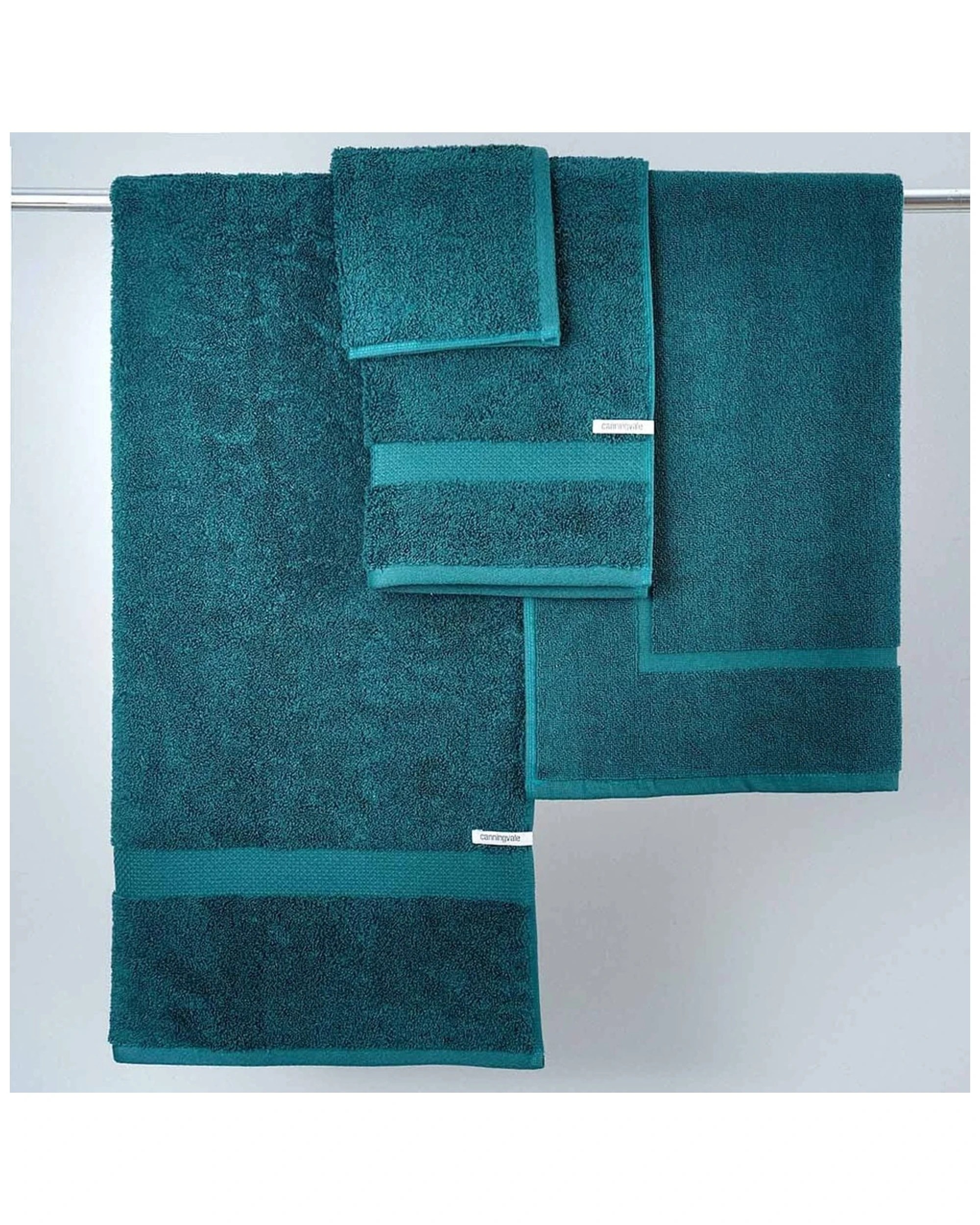 3 Canningvale 8pc Royal Splendour Luxury Cotton Bathroom Towel Set Azzurrite Teal
 - Blue, 3 of 4