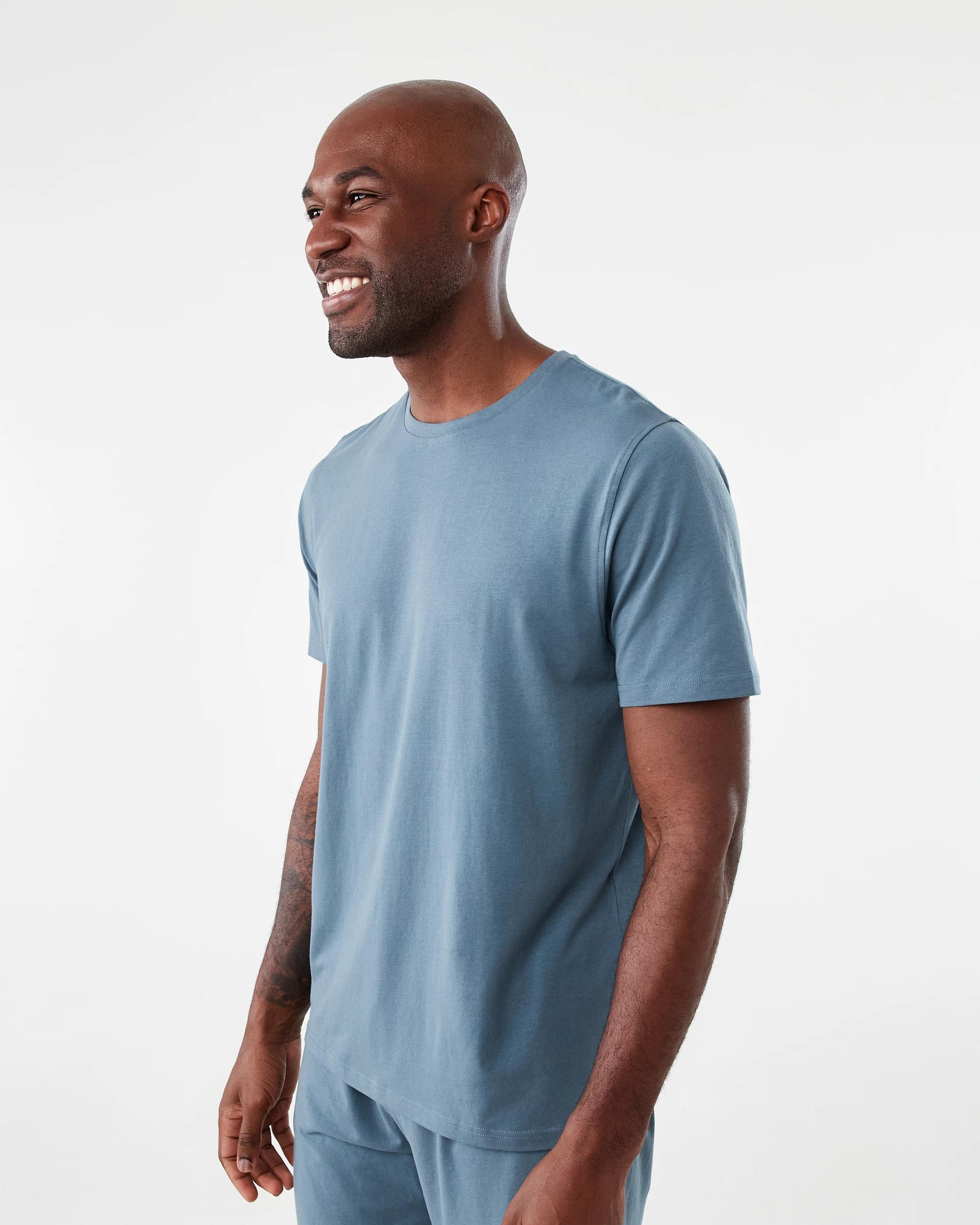 2 Cotton Elastane Sleep Top Chinablue, 2 of 6