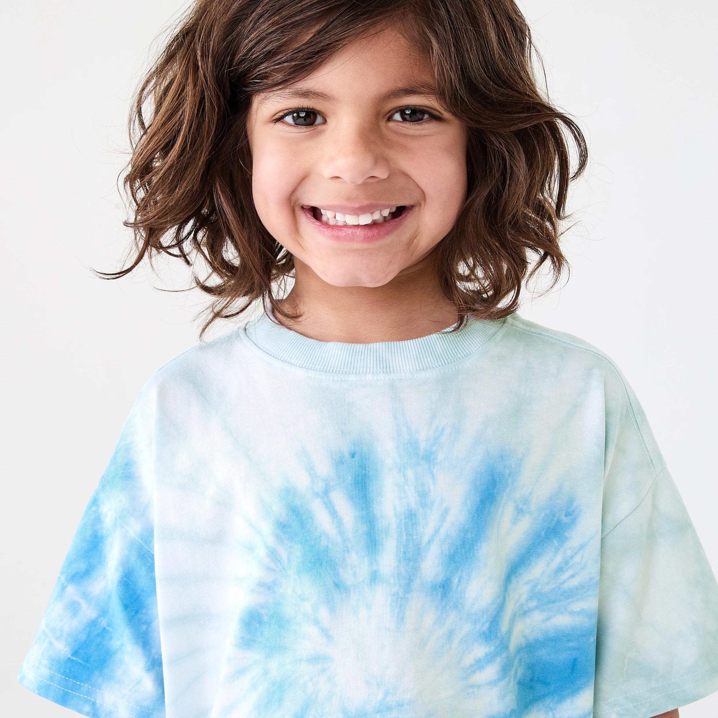 3 Short Sleeve Oversized Tie Dye T-shirt WHITE FLURO SPIRAL, 3 of 7