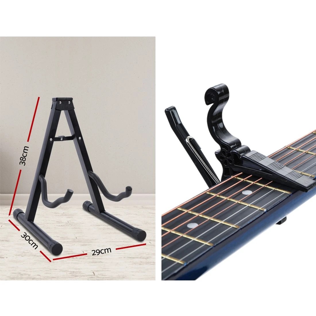 3 Alpha 34 Inch Classical Guitar Wooden Body Nylon String w/ Stand Beignner - Multi, 3 of 6