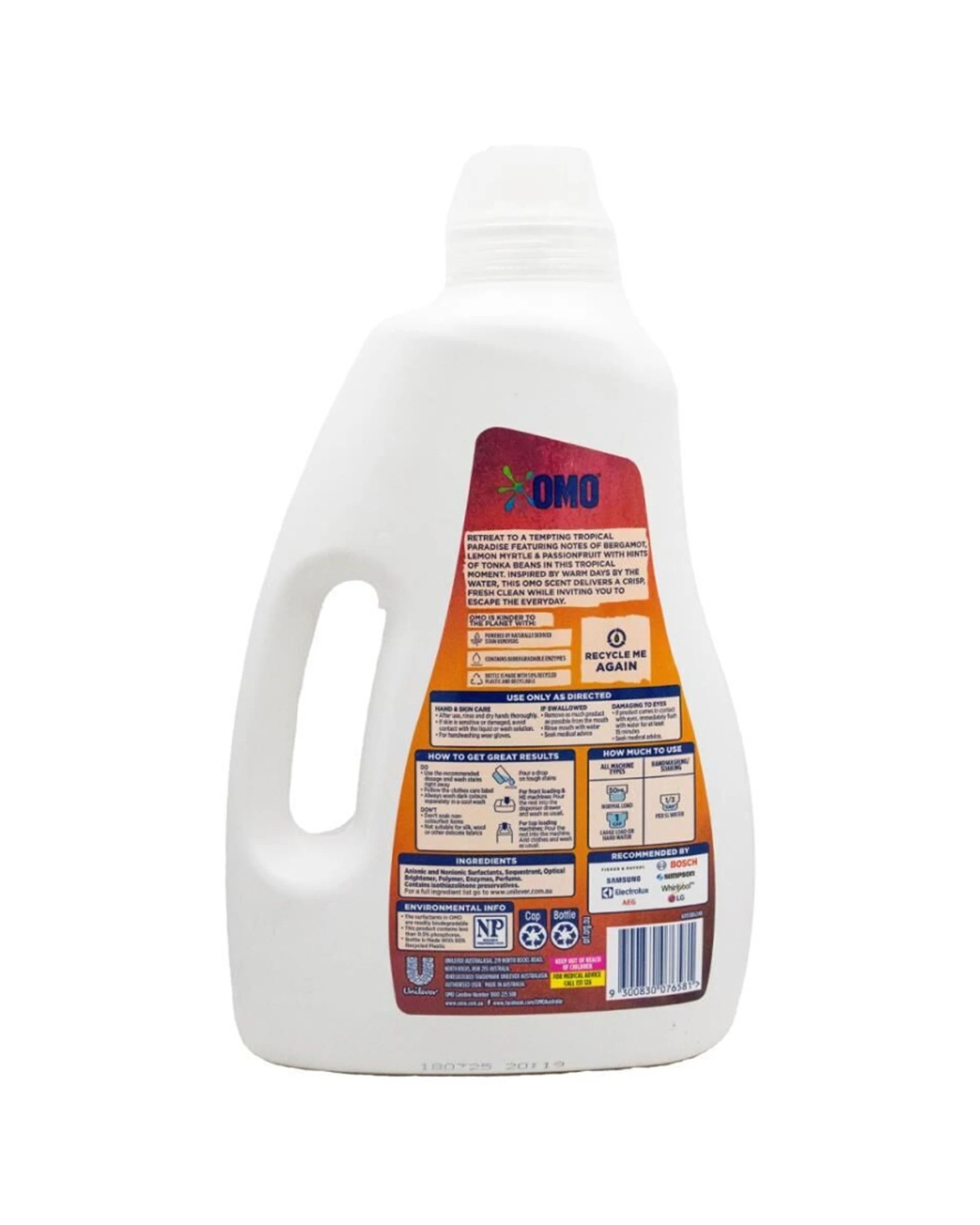 3 Omo Liquid Laundry Detergent 6PK2L Tropical Laundry Detergent Stain Remover, 3 of 3