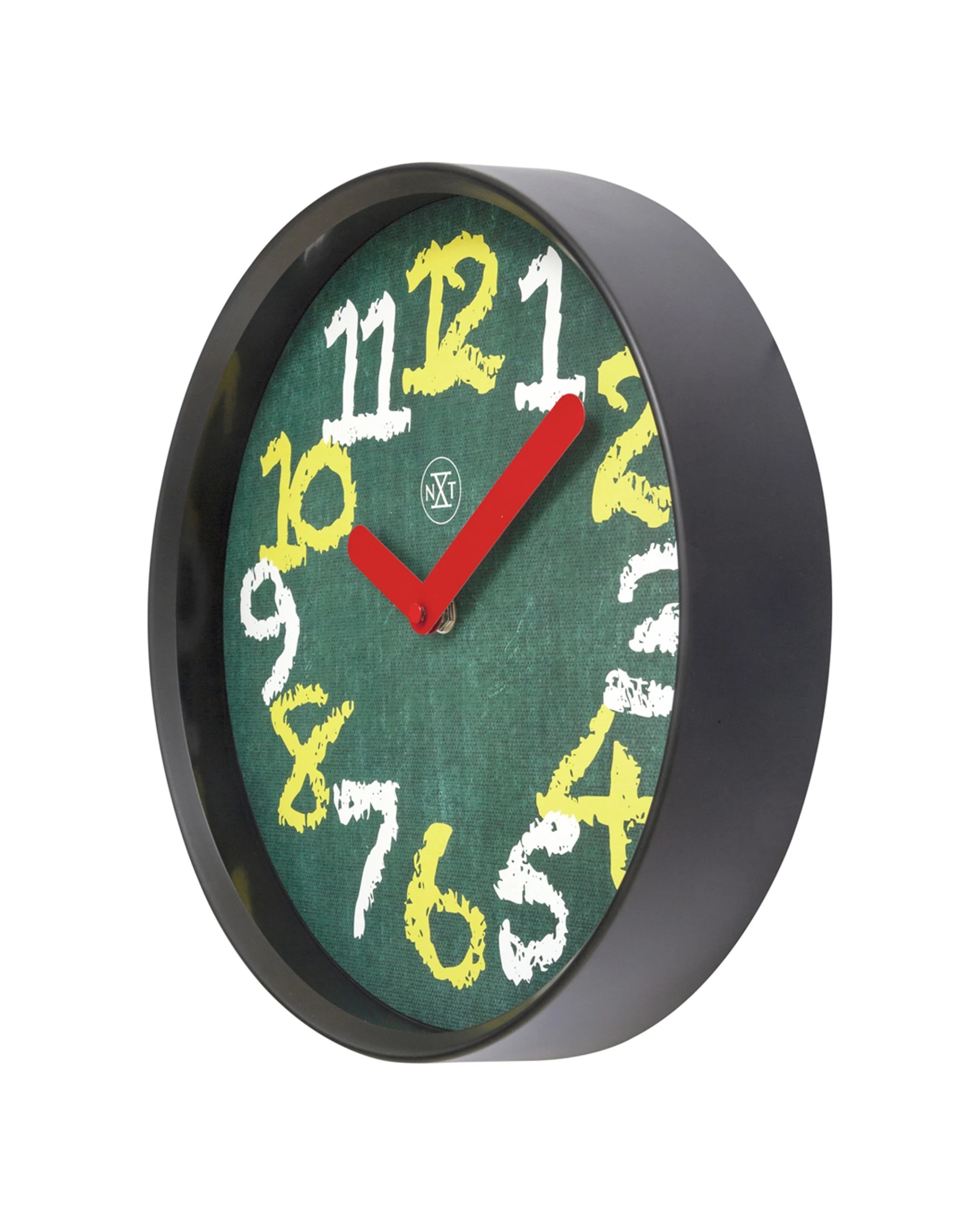 3 NexTime 30cm Wall Clock - Large Numbers Chalkboard Design - Green, 3 of 5