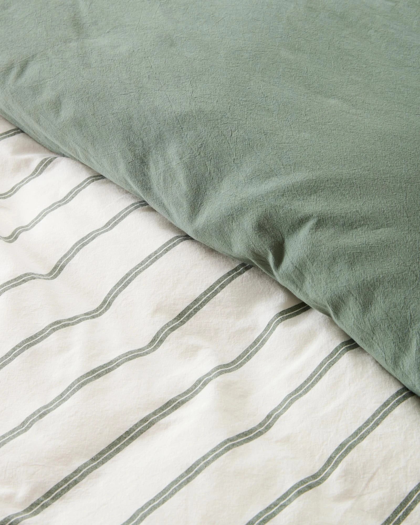 6 Arlo Stonewash Stripe Quilt Cover Set - King Bed - Green, 6 of 6