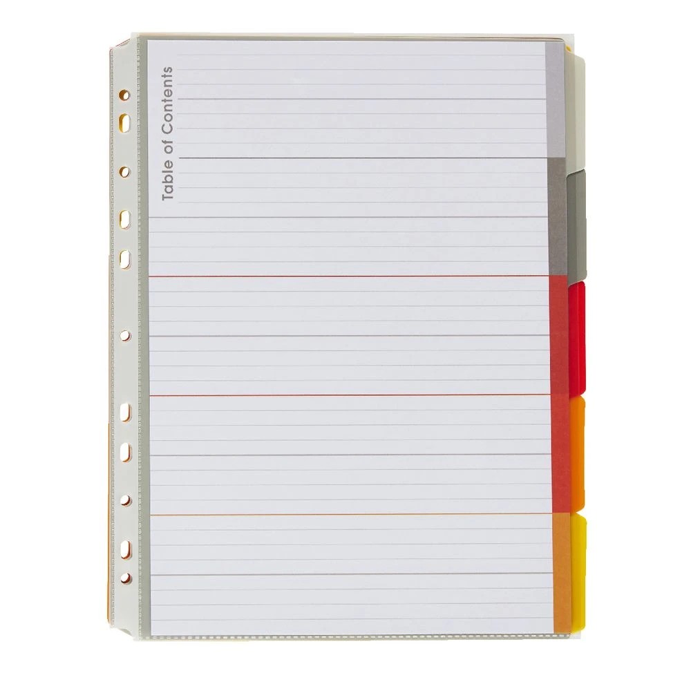 3 J.Burrows A4 Premium 5 Tab Index Dividers Hot Colours, 3 of 4