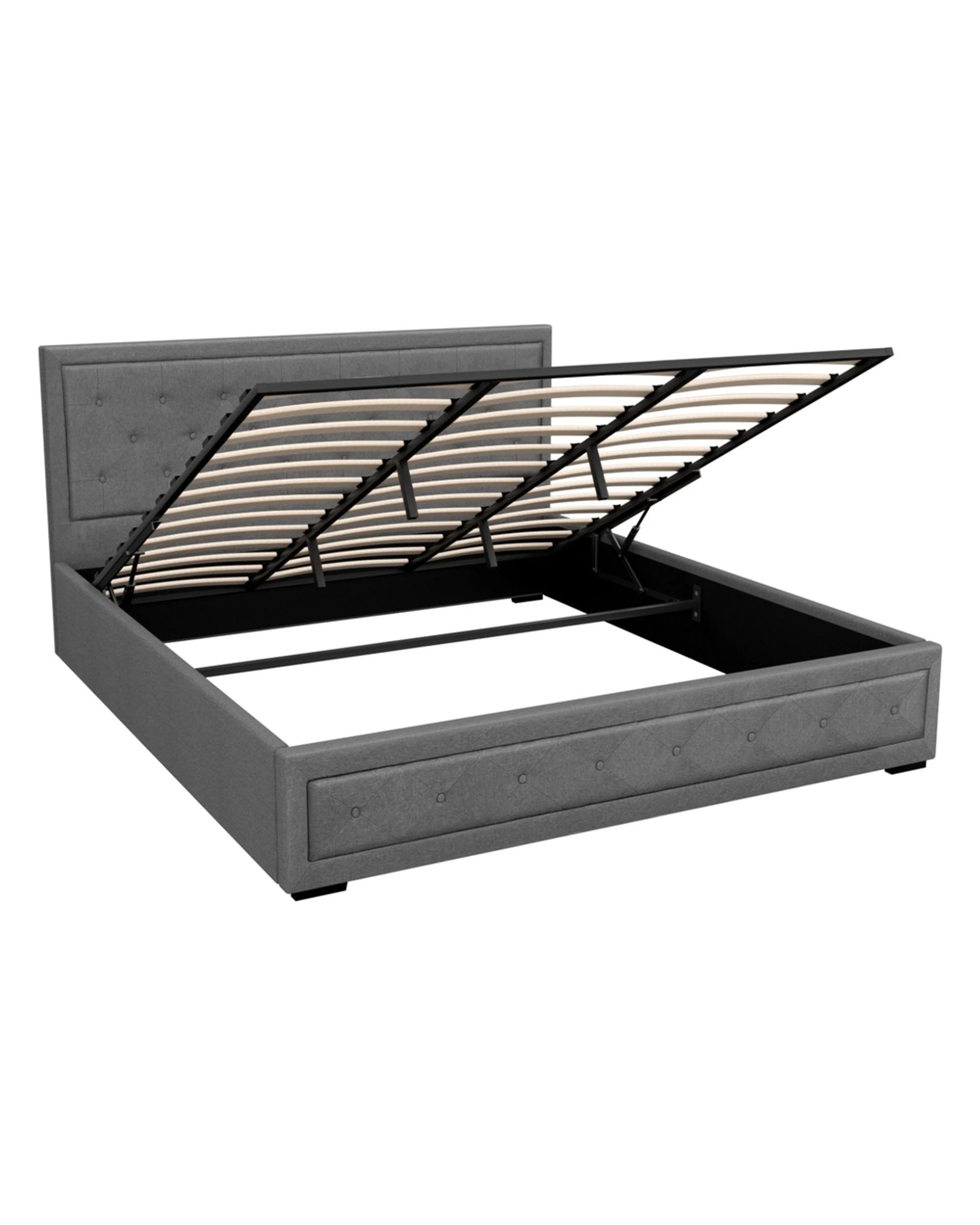 1 Artiss Bed Frame King Size Gas Lift
 - Grey, 1 of 3