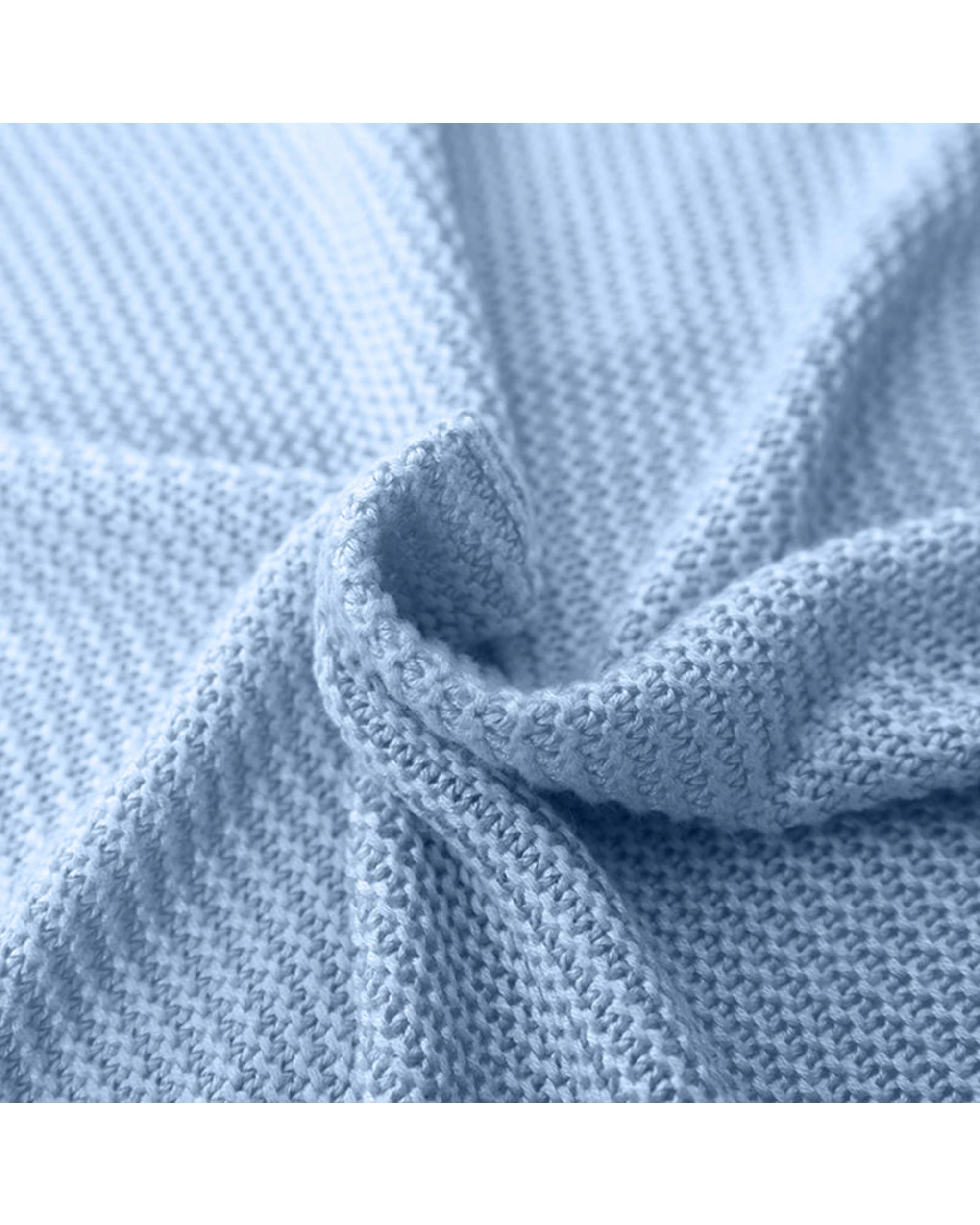 3 Cotton More Bamboo Fibre Knitted Ice Silk Textile Blanket 130x160cm - Blue, 3 of 3