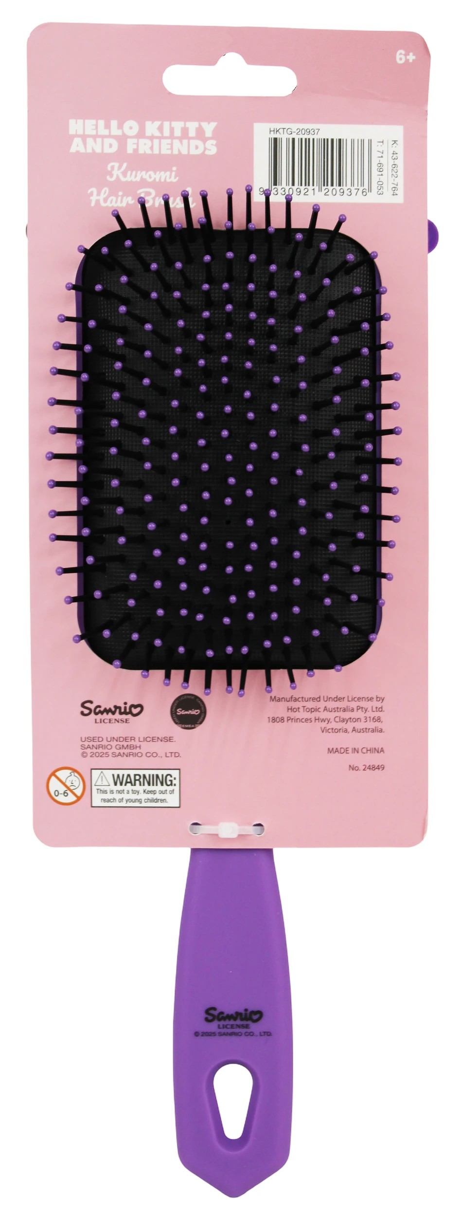 2 Sanrio Hello Kitty and Friends Kuromi Hair Brush - Purple, 2 of 2