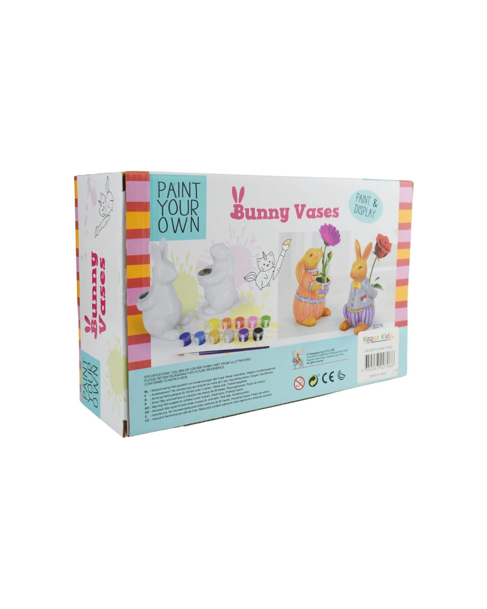4 Kaper Kidz Pyo Bunny Vases Craft Kit Ceramic Painting Set Includes Paintbrush 5 Plus Age Range - Multi, 4 of 7