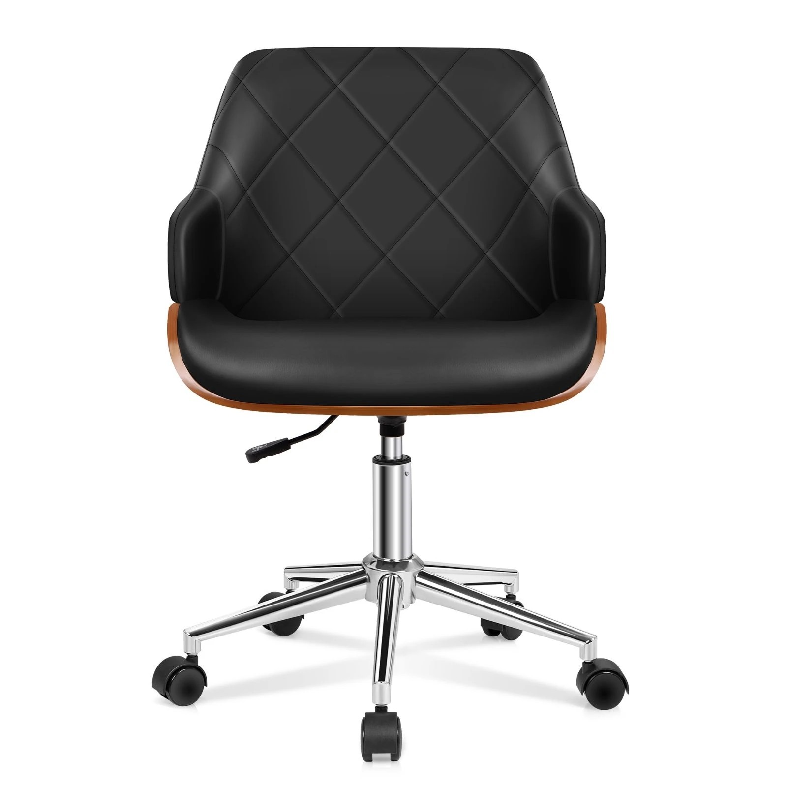 7 Alfordson Wooden Office Chair Computer Chairs Executive Seat Leather - Black, 7 of 10