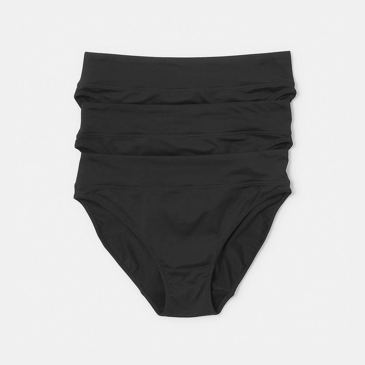1 3 Pack Ultrasoft Recycled Polyester Hi-Cut Briefs Black, 1 of 6