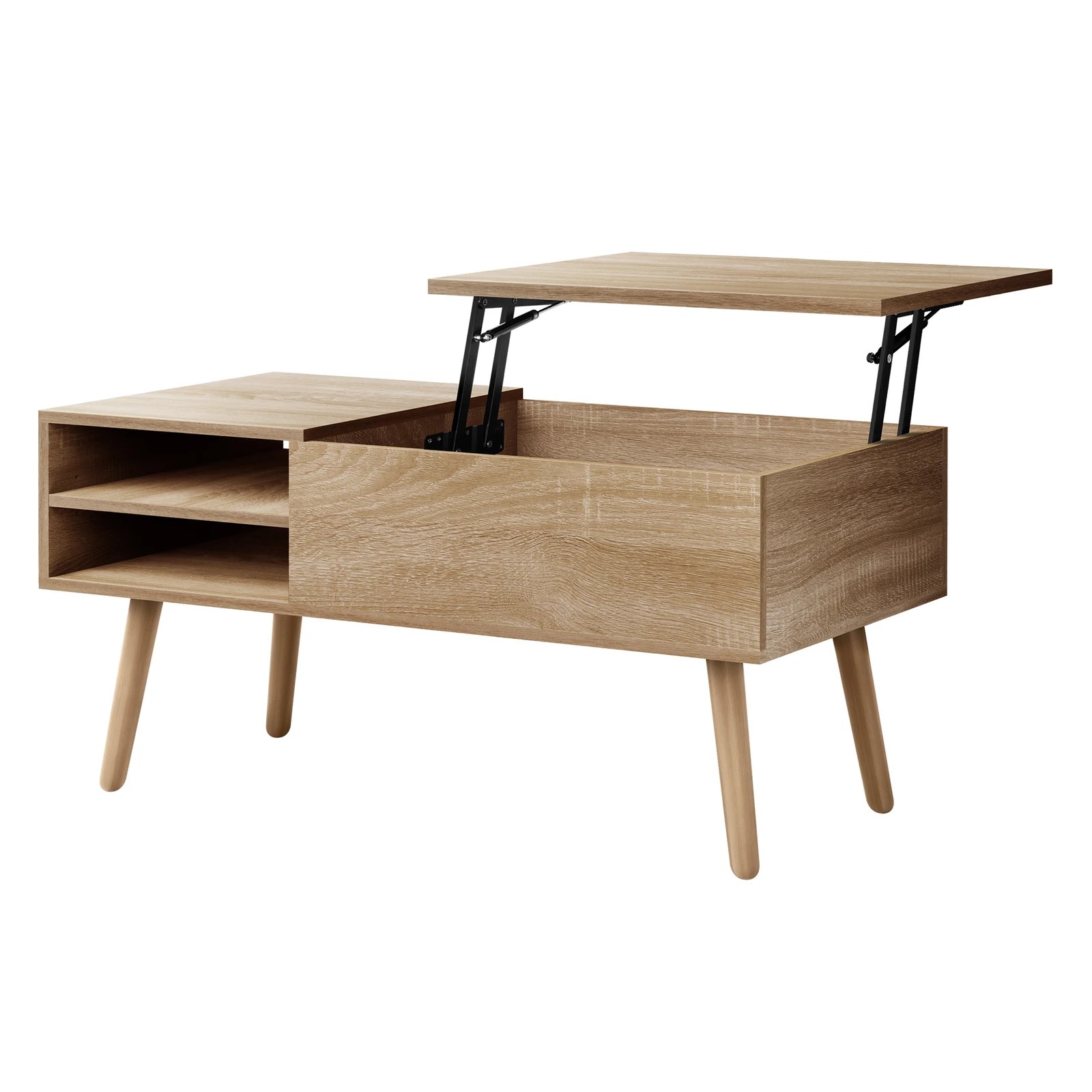 1 Alfordson Coffee Table 2-in-1 Lift Up Hidden Storage Wood, 1 of 10