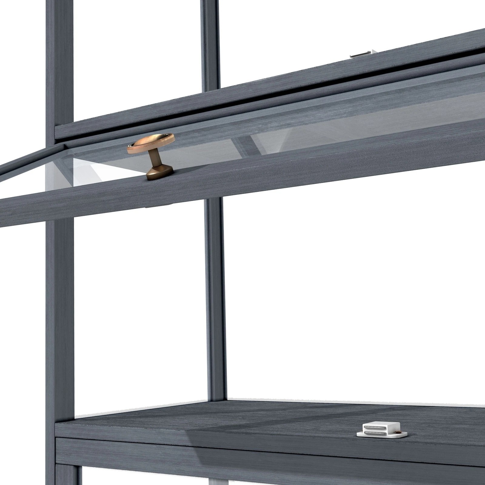 7 Oikiture Display Cabinet Storage 5-tier Shelves Clear Bookcase Stand Rack
 - Grey, 7 of 9