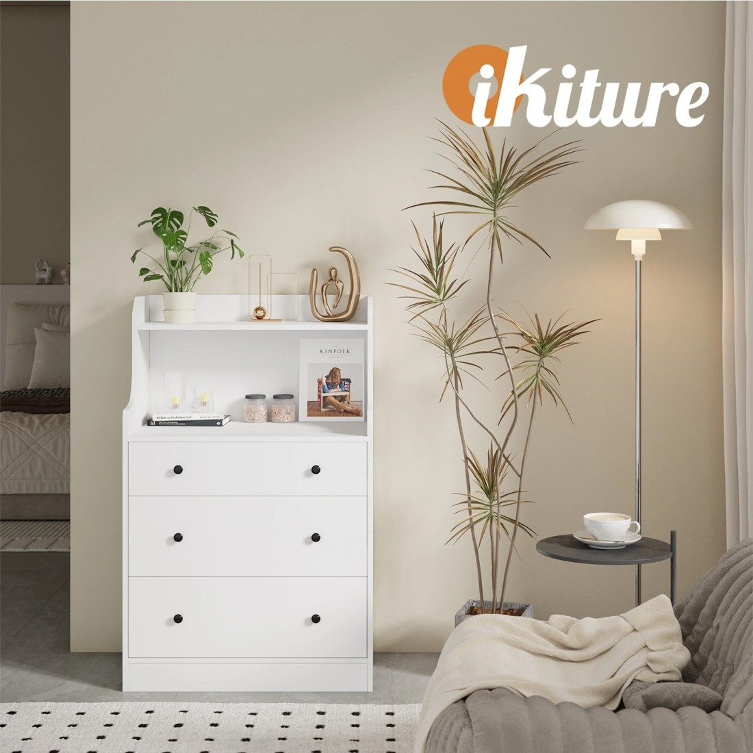 5 Oikiture Sideboard Buffet 3 Chest Of Drawers
 - White, 5 of 10