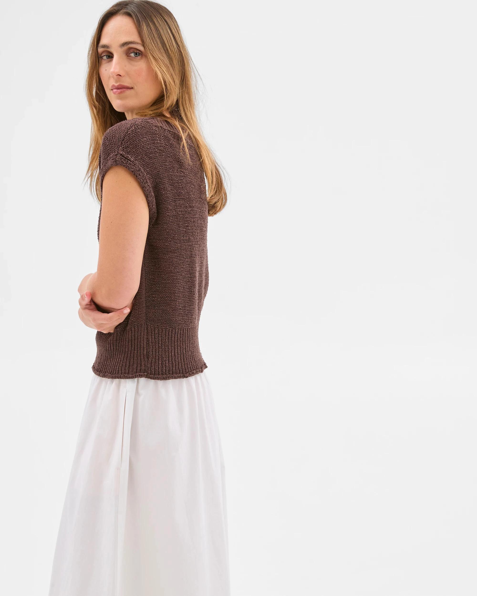 5 Target Tape Yarn Knitted Top BRUNETTE, 5 of 6