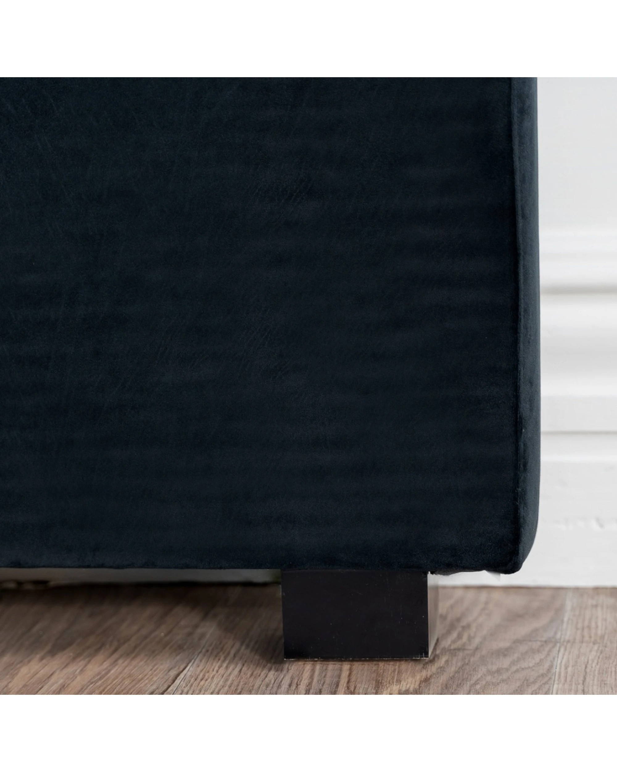5 Bedding Co Velvet Luxe Bed Head Diamond Design Frame - King Bed - Black, 5 of 5