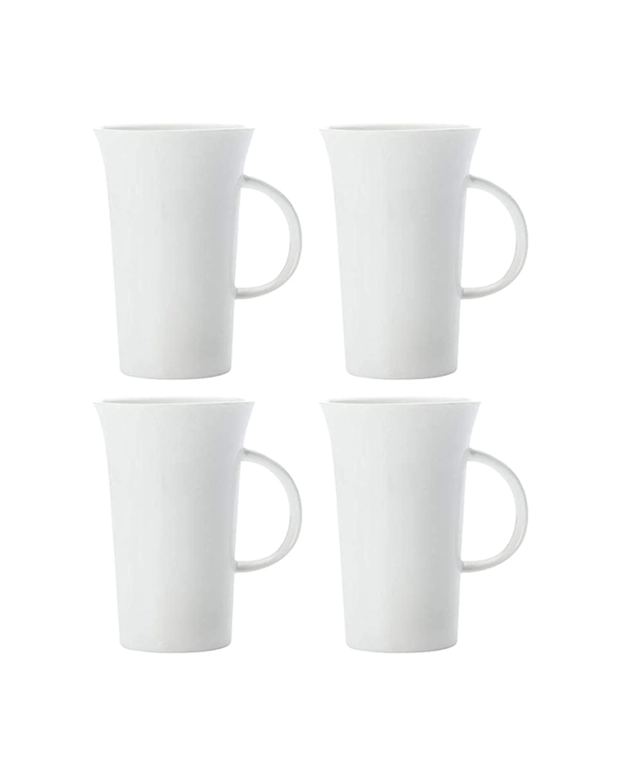 1 Maxwell & Williams 4PK White Basics 500ml Flared Mug Large Porcelain Set - White, 1 of 2